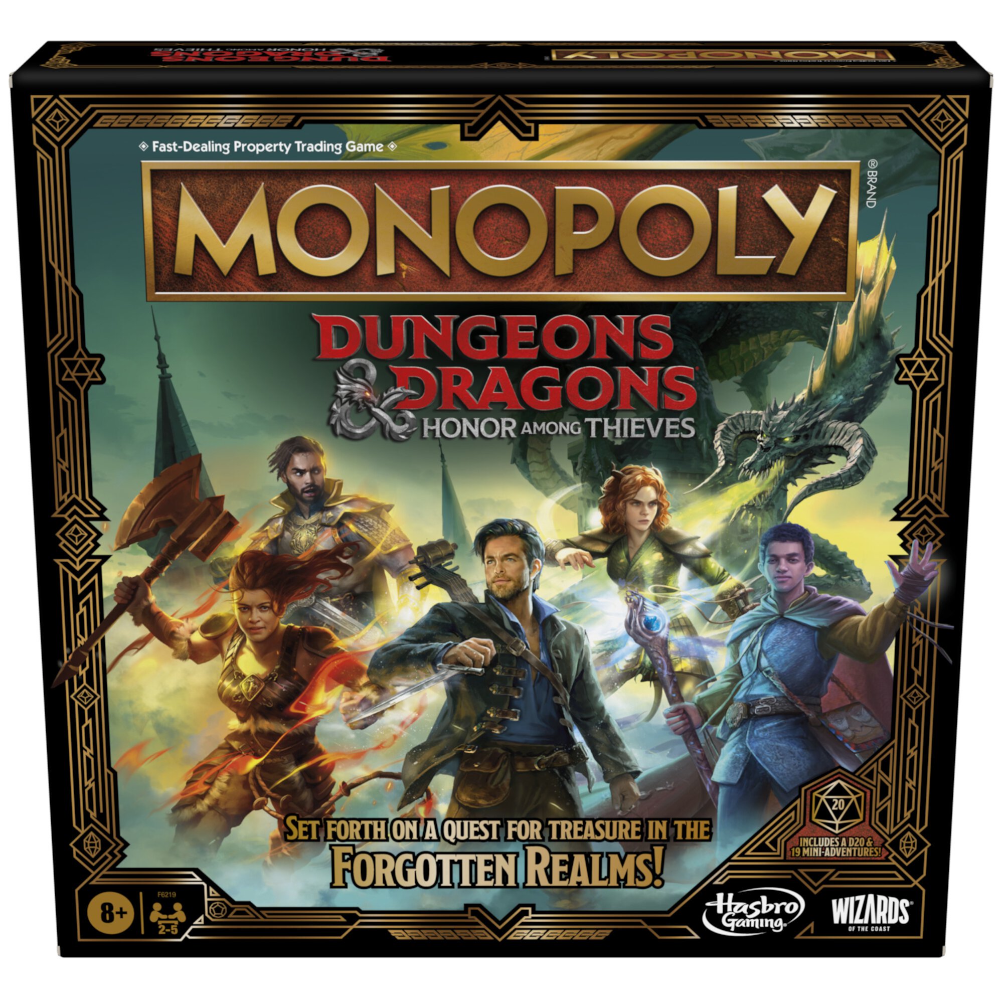 Monopoly Dungeons & Dragons: Honor Among Thieves Game, D&D Board Game for 2-5 Players Monopoly