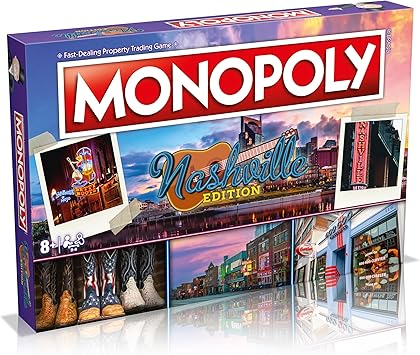 MONOPOLY Board Game - Nashville Edition: 2-6 Players Family Board Games for Kids and Adults, Board Games for Kids 8 and up, for Kids and Adults, Ideal for Game Night Monopoly