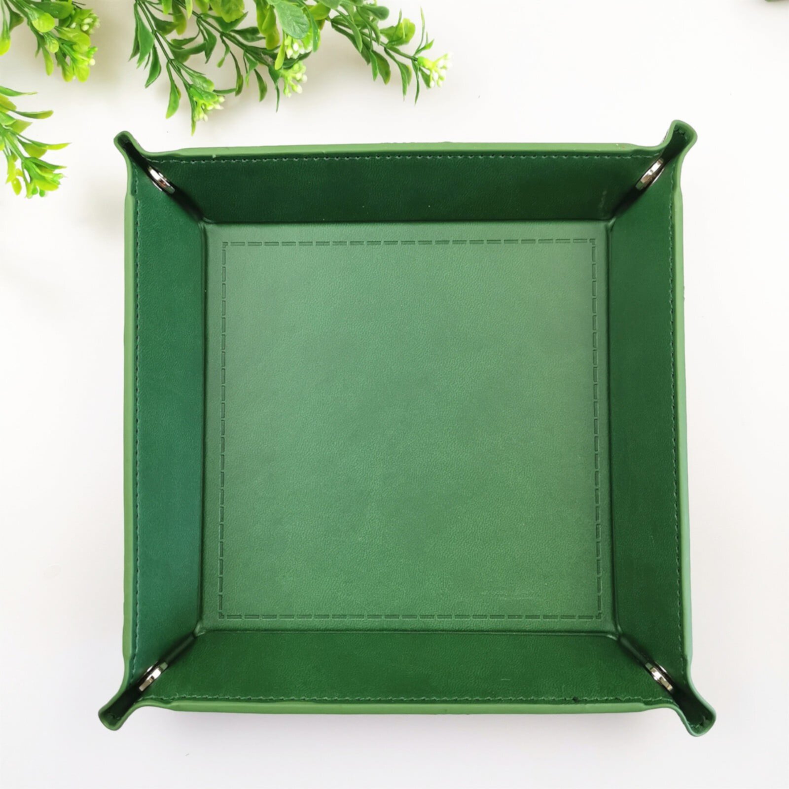 JingChun Dice Tray PU Leather Folding Dice Rolling Trays Square Holder for Dice Games JingChun