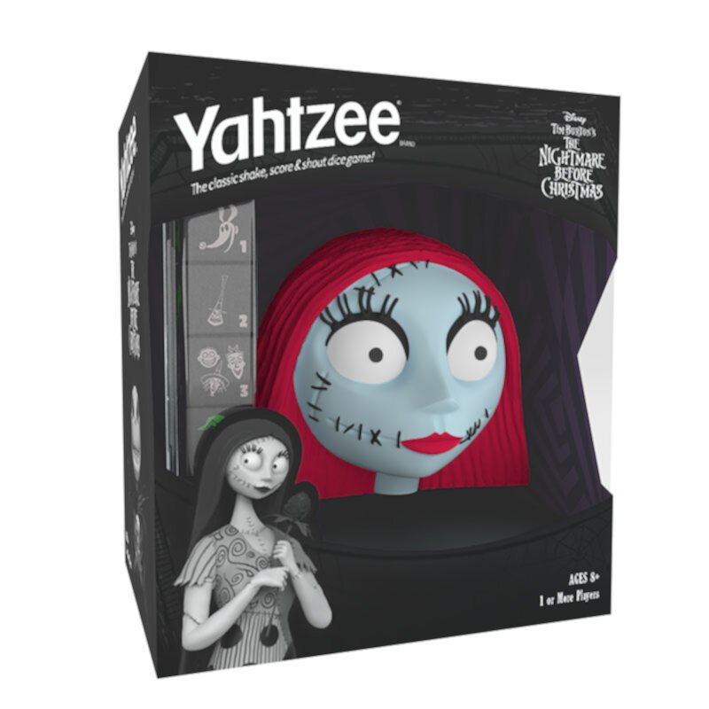 YAHTZEE: The Nightmare Before Christmas - Sally, Collectible Sally Dice Cup, Classic Dice Rolling Game Based on the Halloween Disney Classic, Great for Game Nights, Officially Licensed Merchandise USAopoly