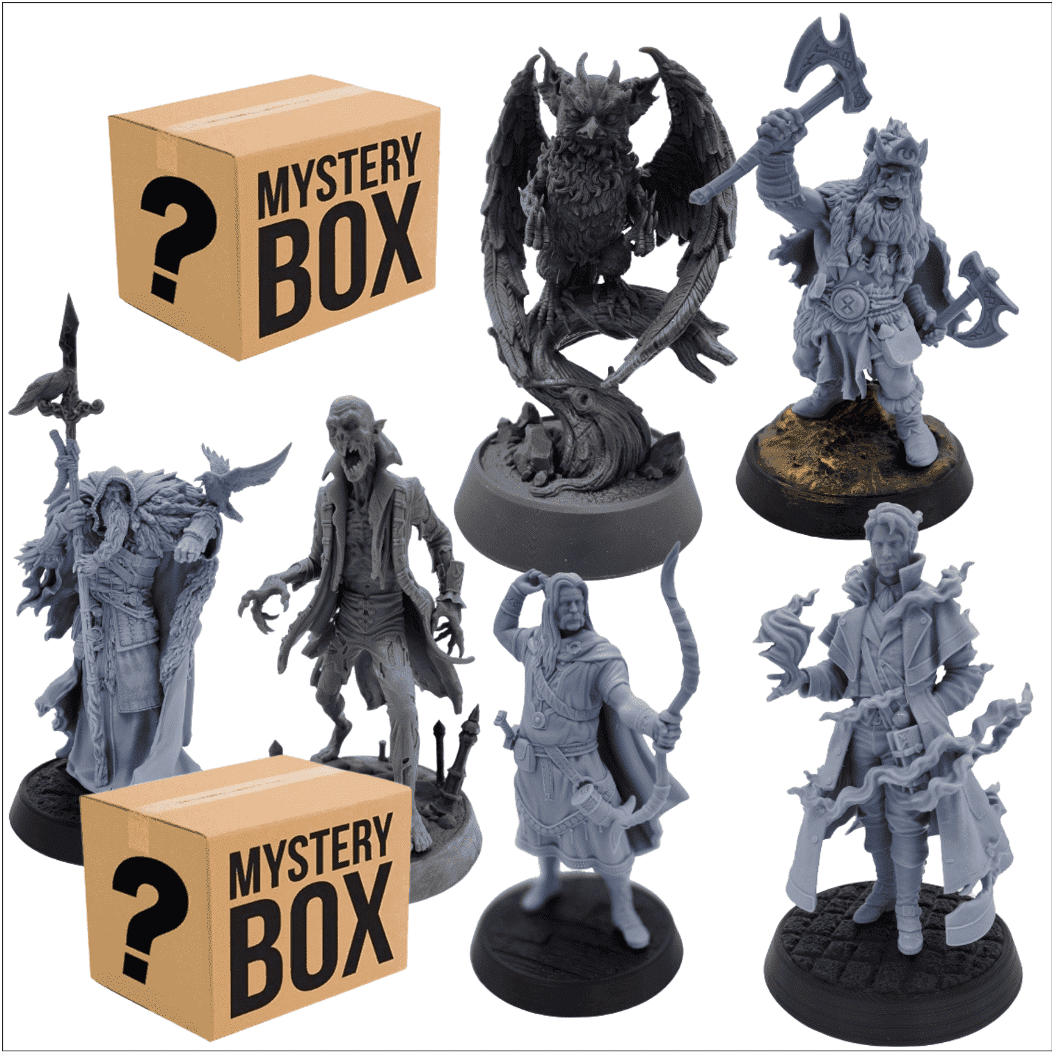 Mystery Mini Box includes 6 32mm Sized Miniatures for Tabletop games like D&D | over 1000 models. Dungeons & Dragons