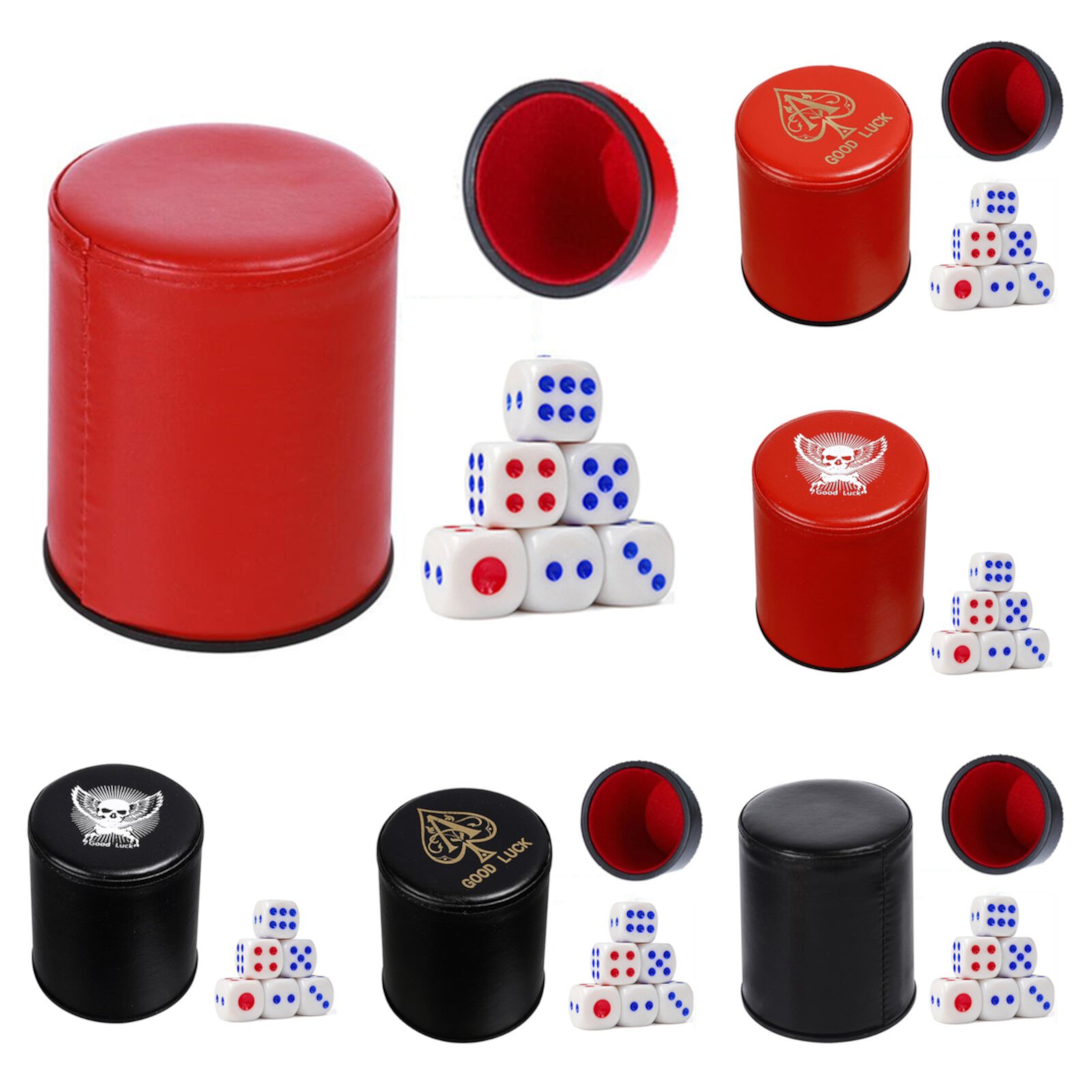 Trayknick Round Horn Dice Cup Silent Shaking Dice Cup Set Enjoy Noise-free Gaming with Felt Lining Large Diameter Dice Cup with Dice Trayknick