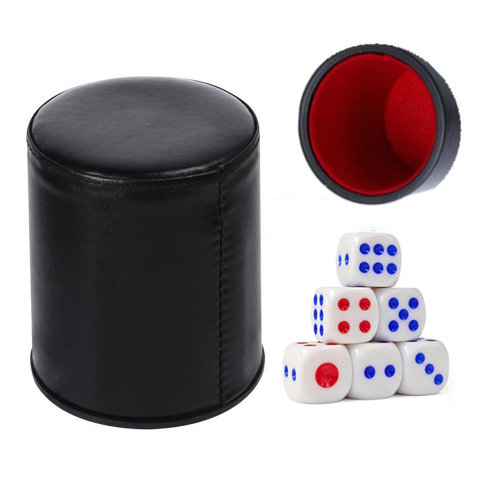 Trayknick Round Horn Dice Cup Silent Shaking Dice Cup Set Enjoy Noise-free Gaming with Felt Lining Large Diameter Dice Cup with Dice Trayknick