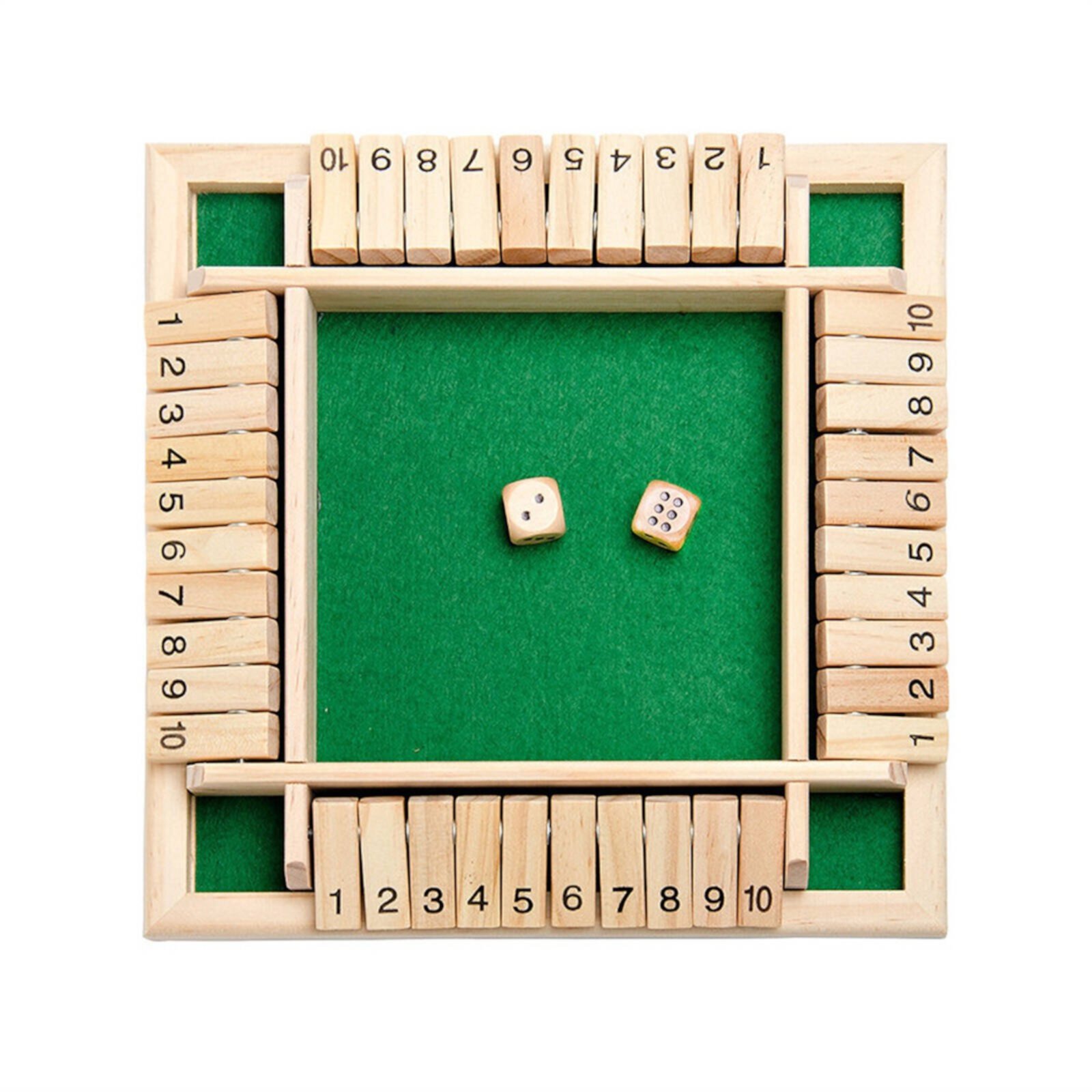 Fridja Shut The Box Wooden Mathematic Traditional Pub Board Dice Game Travel 4 Players Fridja