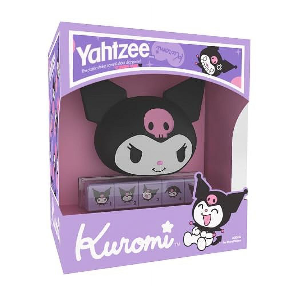 YAHTZEE: Kuromi | Collectible Kuromi Head Dice Cup | Dice Featuring Her Adorable Range of Emotions | Classic Dice Game Based on Hello Kitty & Friends Character | Officially Licensed Game & Merchandise USAopoly