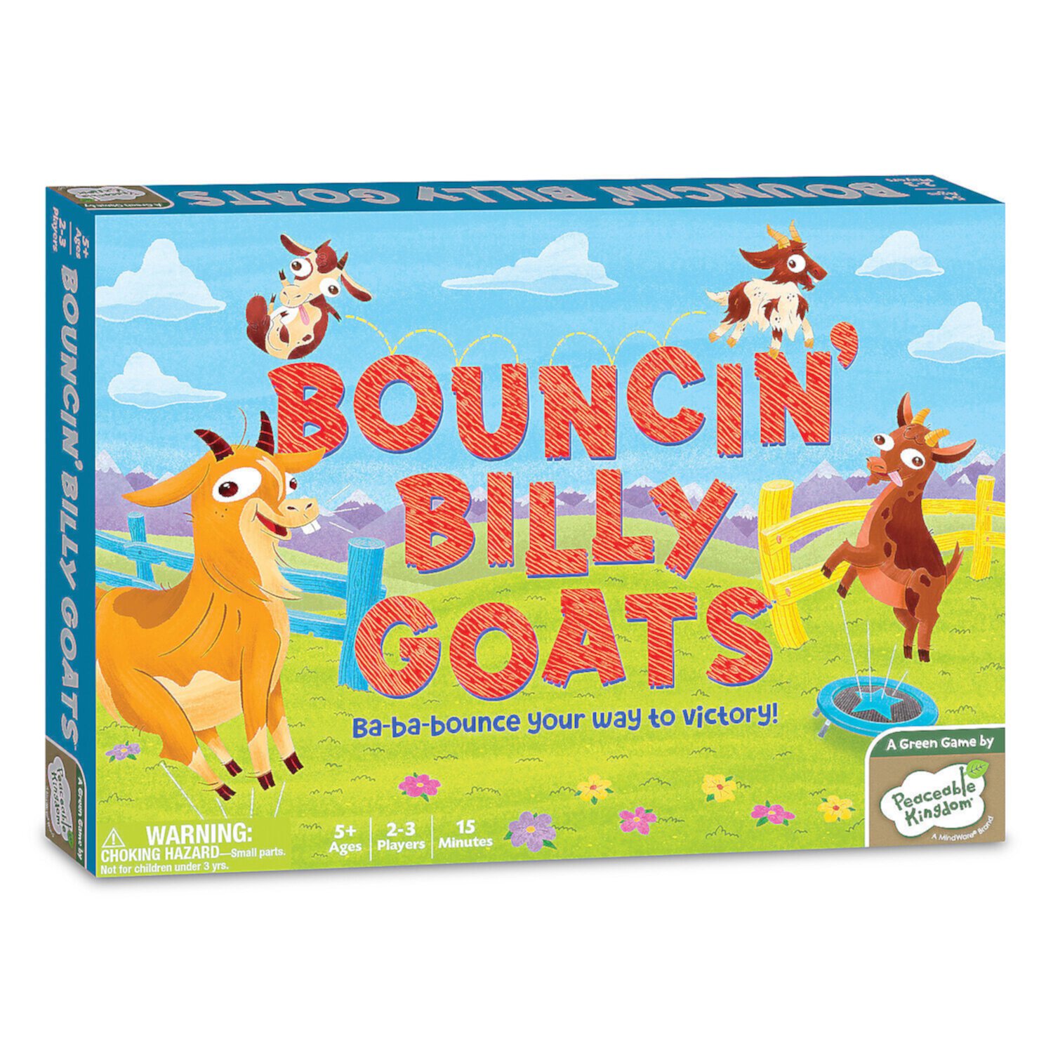 Peaceable Kingdom Bouncin’ Billy Goats Family Board Game - Practice Strategy with Family Games For Kids and Adults Peaceable Kingdom