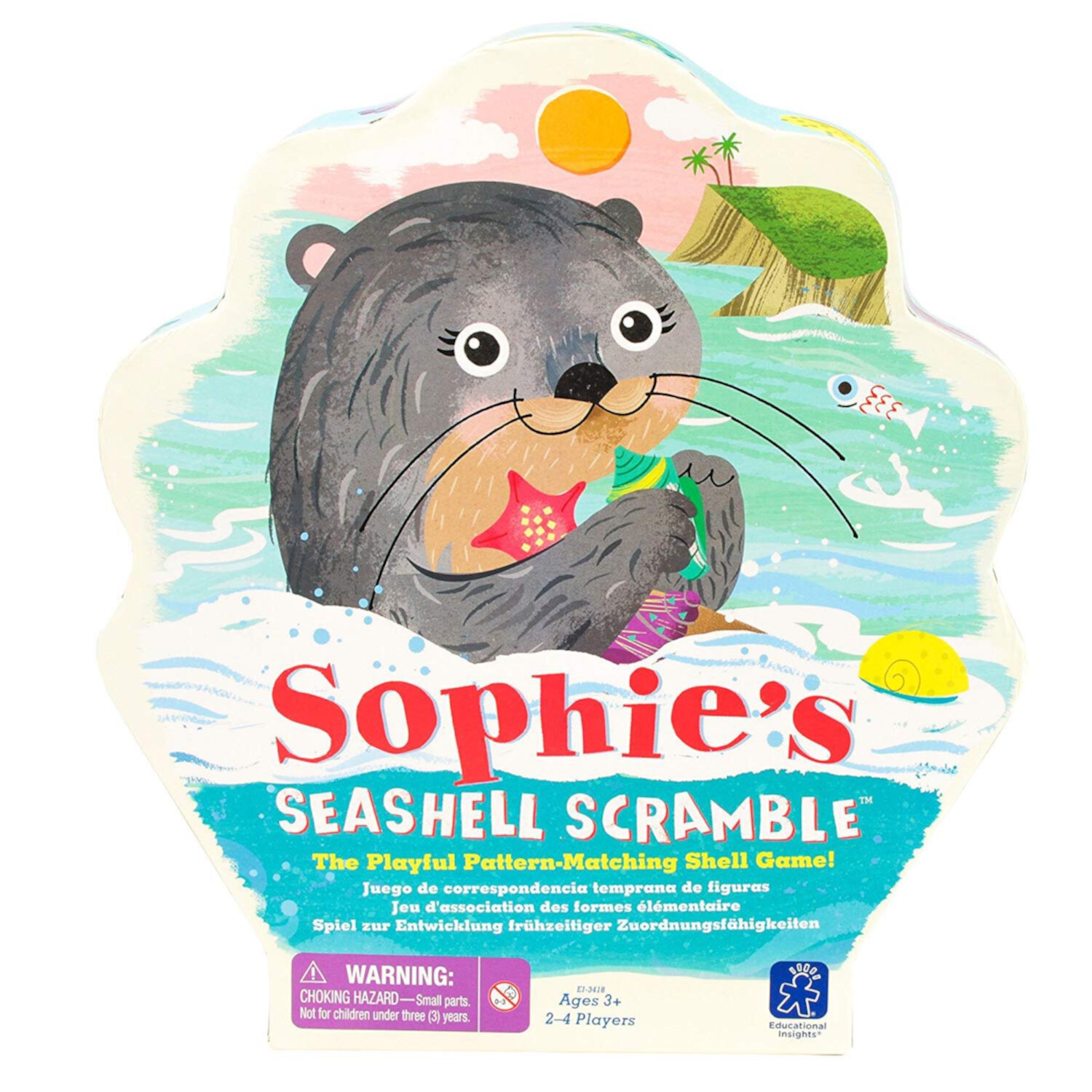 Educational Insights Sophie's Seashell Scramble Game for Preschoolers & Toddlers, Patterns & Matching Game, Fine Motor Skills, Ages 3+ Educational Insights