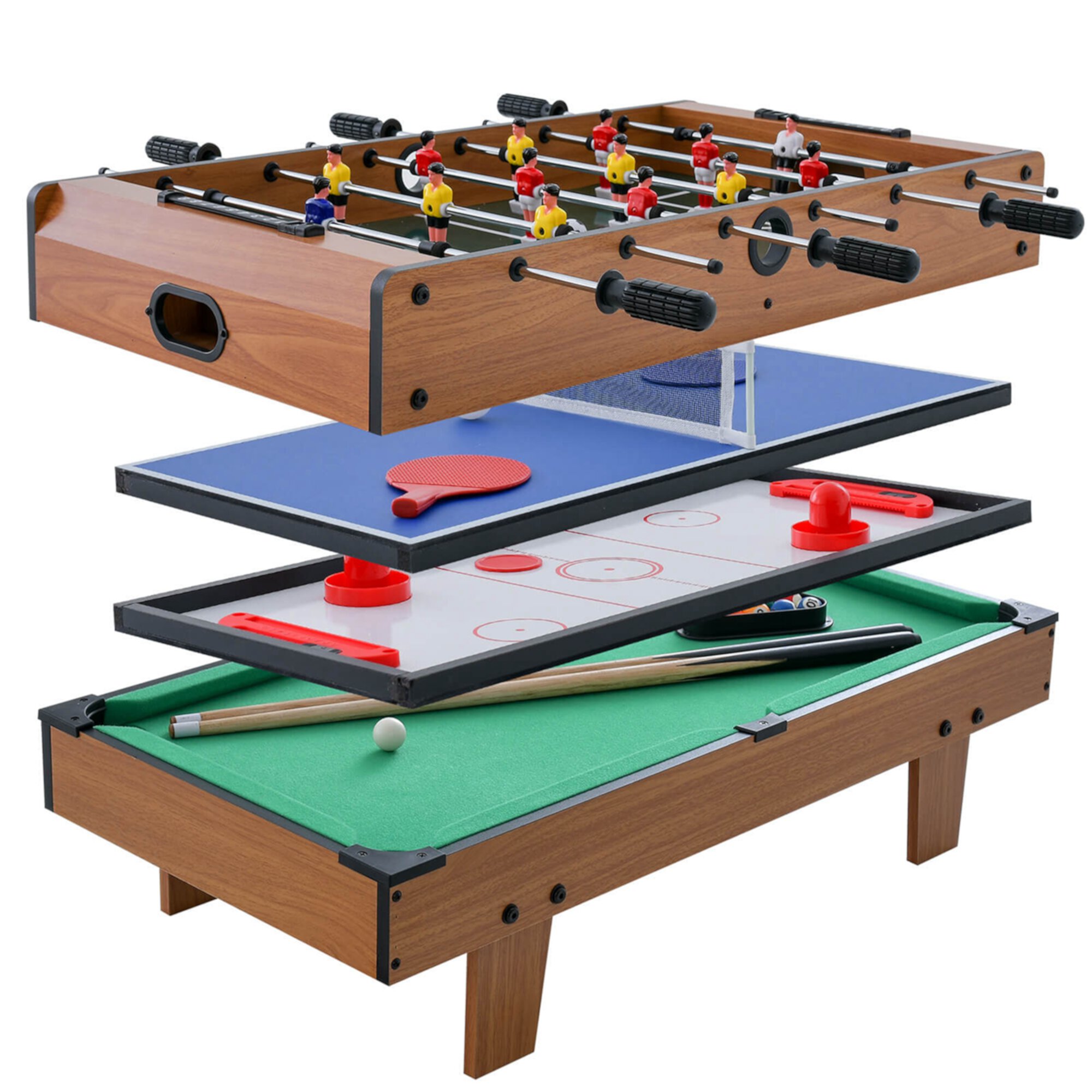 Costway 4 In 1 Multi Game Hockey Tennis Football Pool Table Billiard Foosball Gift Visit the Costway Store