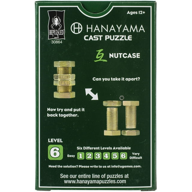 BePuzzled | Nutcase Hanayama Cast Metal Brainteaser Puzzle Mensa Rated Level 6, for Ages 12 and Up Hanayama