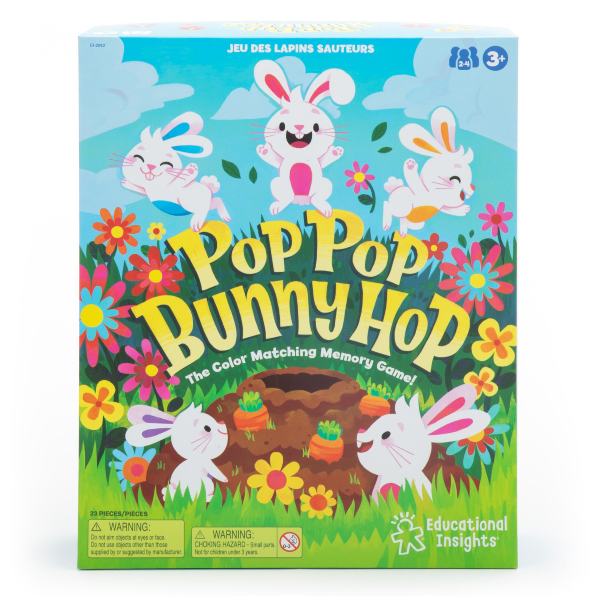 Educational Insights Pop Pop Bunny Hop,  Memory & Color Matching Game For 2-4 Players, Preschool Learning Game, Gift for Ages 3+ Educational Insights