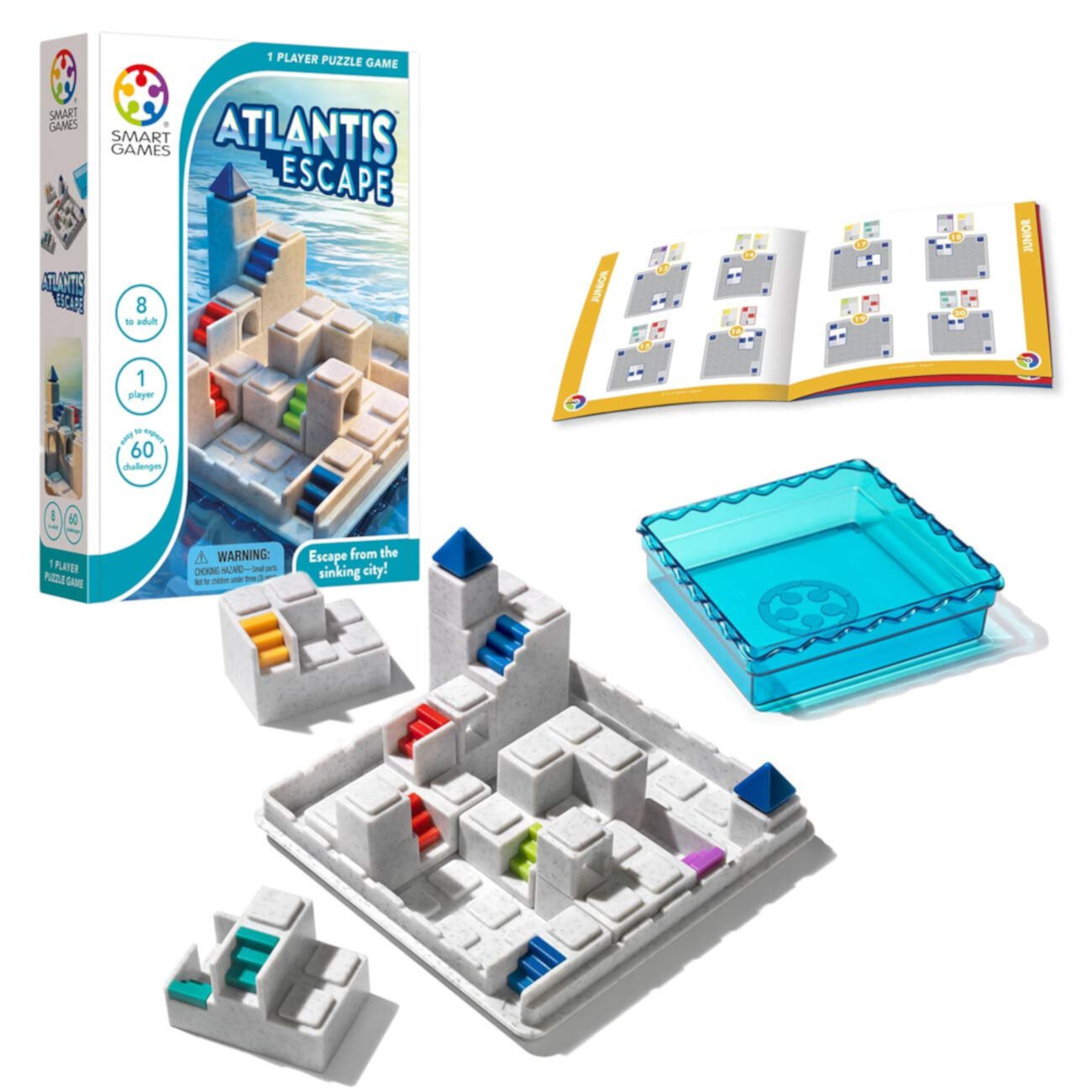 SmartGames Atlantis Escape 3D Travel Game 60 Challenges Ages 8++ SmartGames