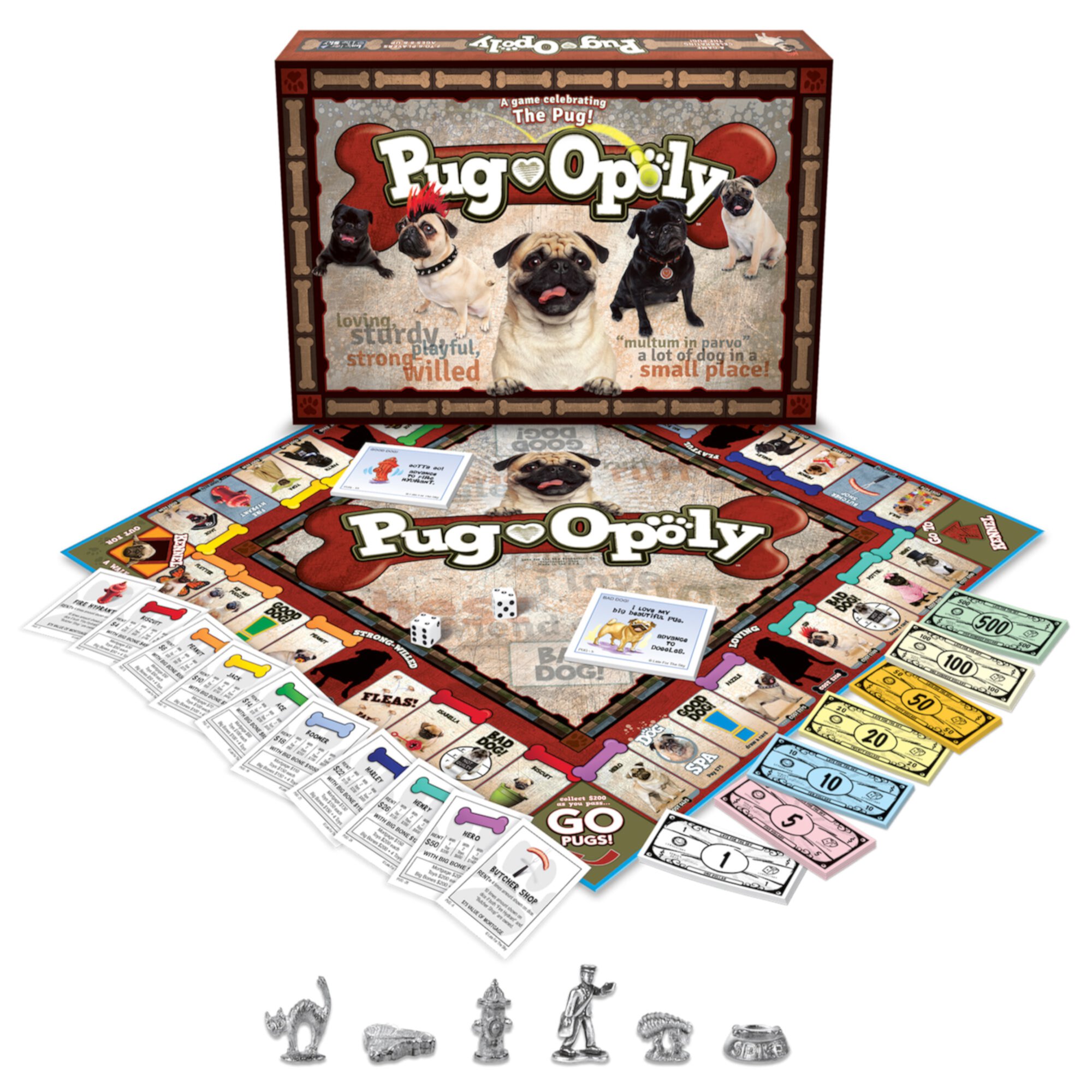 Late for the Sky Pug-Opoly Strategy Board Game, Children 5+ Years Late For The Sky