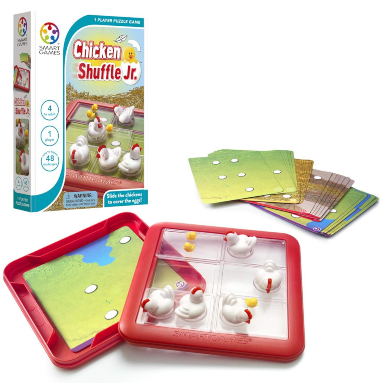 SmartGames Chicken Shuffle Jr. Travel Game 60 Challenges Ages 4 + SmartGames