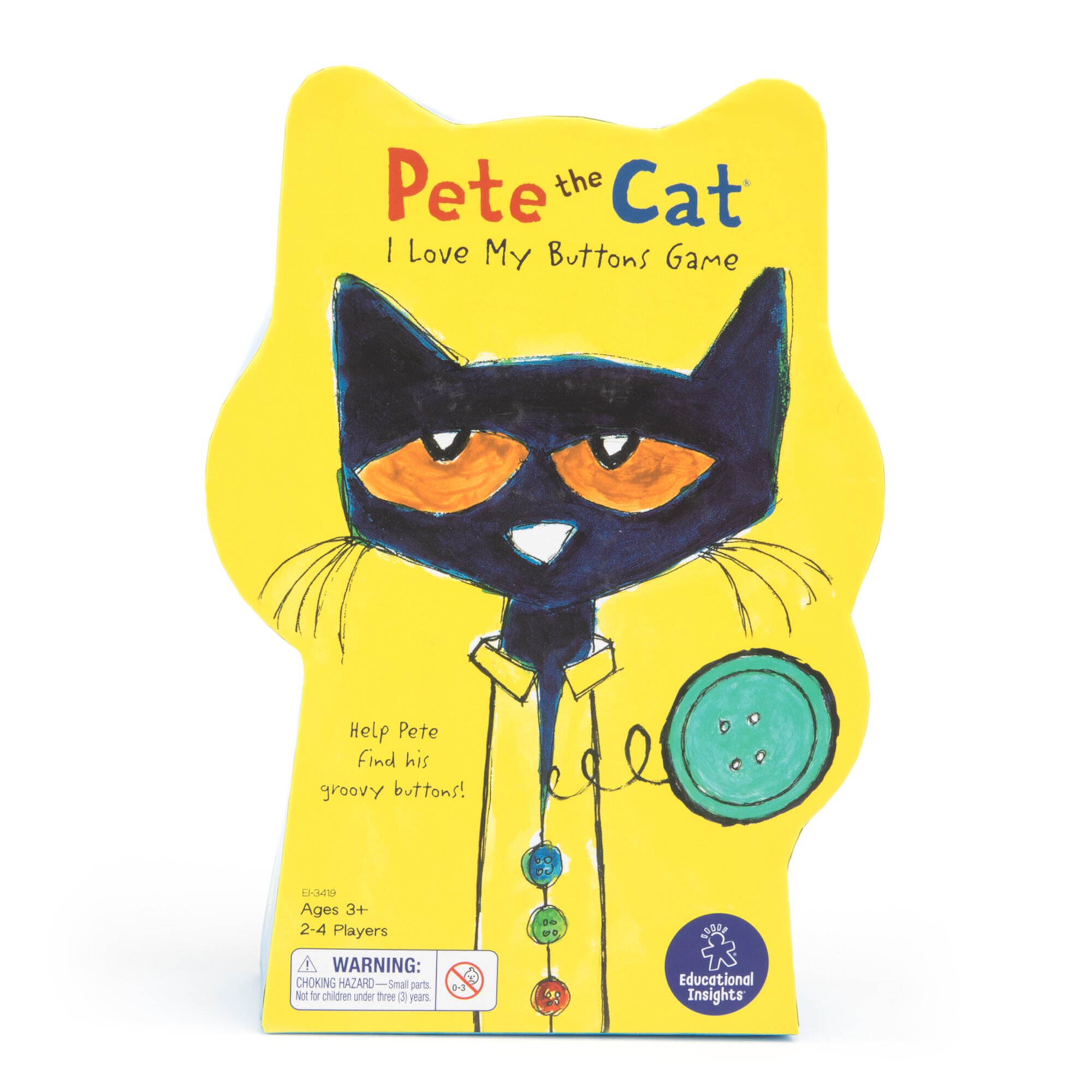 Educational Insights Pete the Cat I Love My Buttons Preschool Board Game with Multi-Color Buttons for Boys & Girls Ages 3 4 5+ Educational Insights