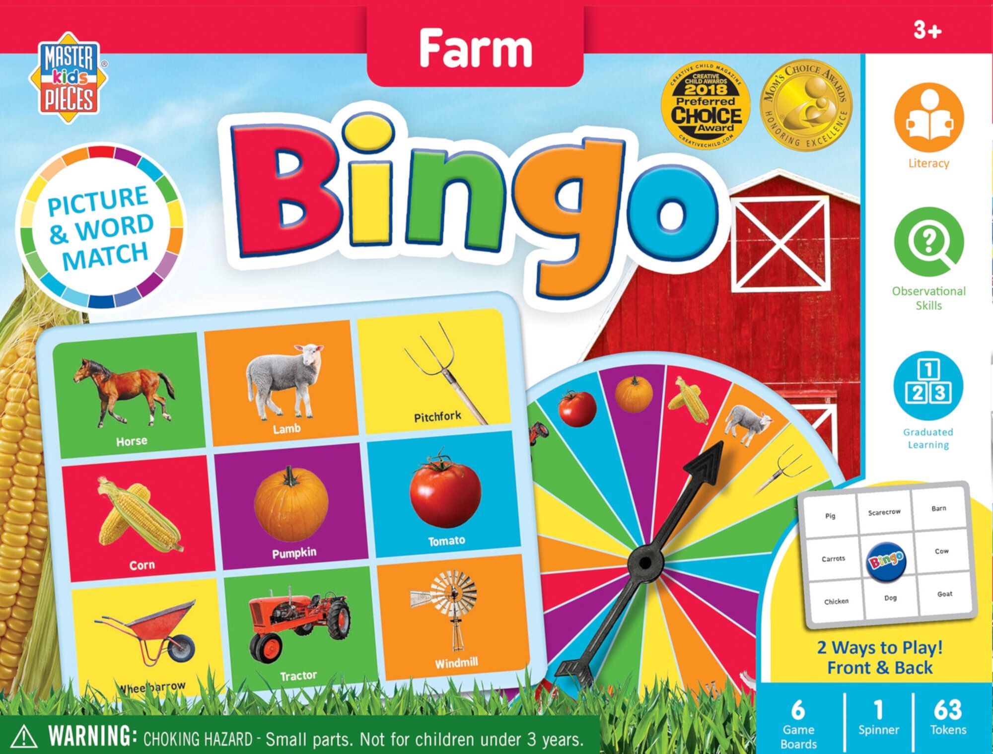 MasterPieces Kids Games - Farm Bingo Game for Kids MasterPieces