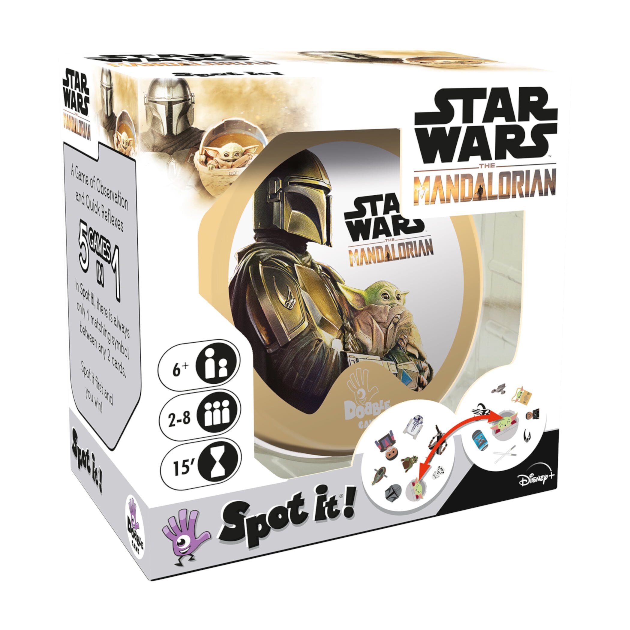 Spot It Mandalorian Star Wars Family Card Game for Ages 6 and up, from Asmodee Asmodee