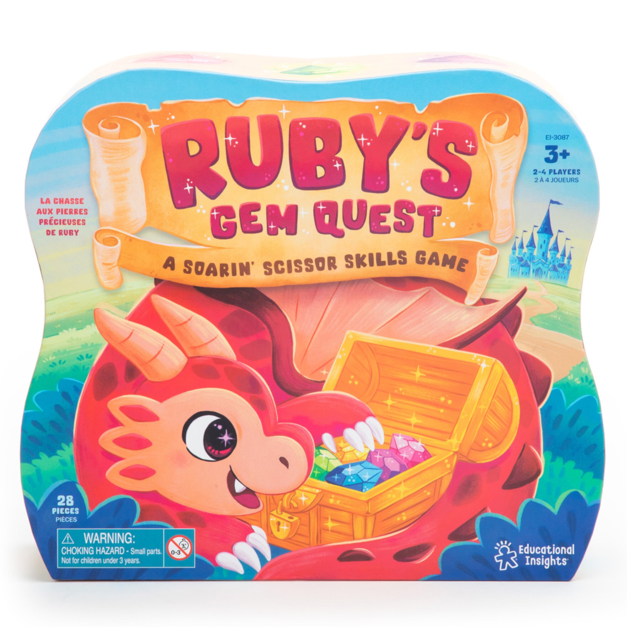 Игра для развития навыков резки 'Ruby's Gem Quest' - настольная игра для детей от 3 лет, 2-4 игрока, 20 драгоценных камней Educational Insights