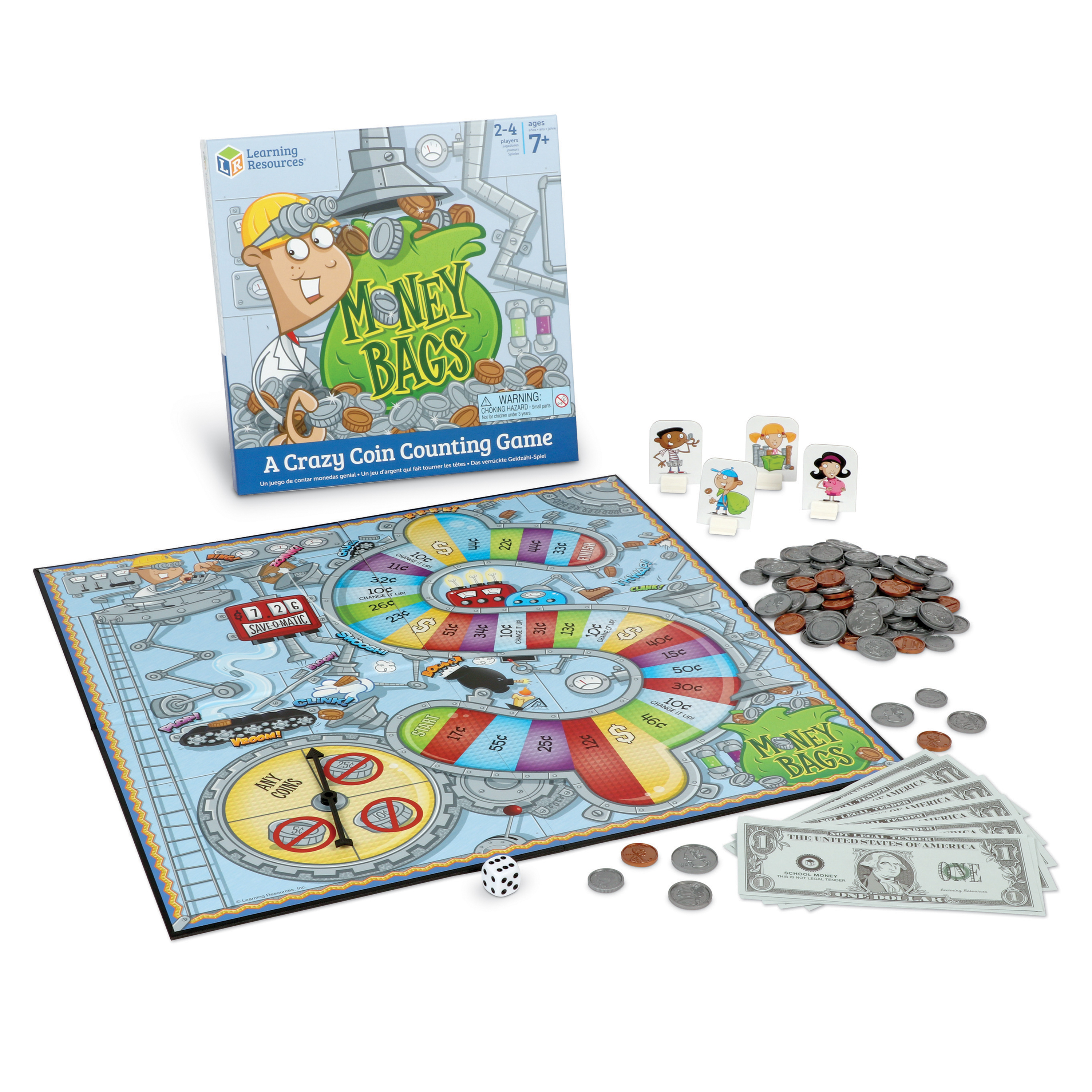 Learning Resources Money Bags Coin Value Game Classic - 2 to 4 Players Learning Resources