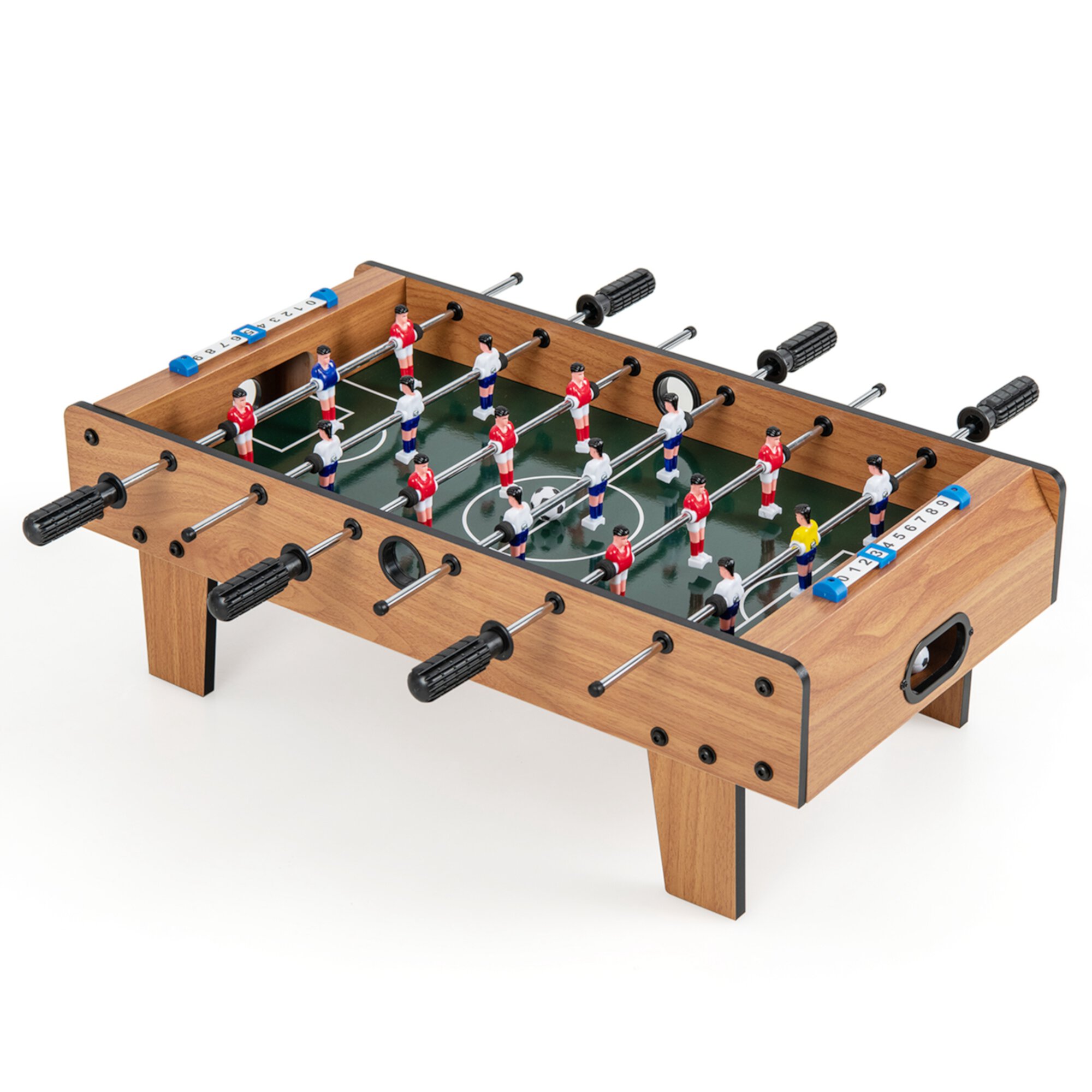 Costway Mini Foosball Table, 27in Soccer Game Table w/ 2 Footballs and Soccer Keepers, Portable Football Game Set for Kids & Adults Costway