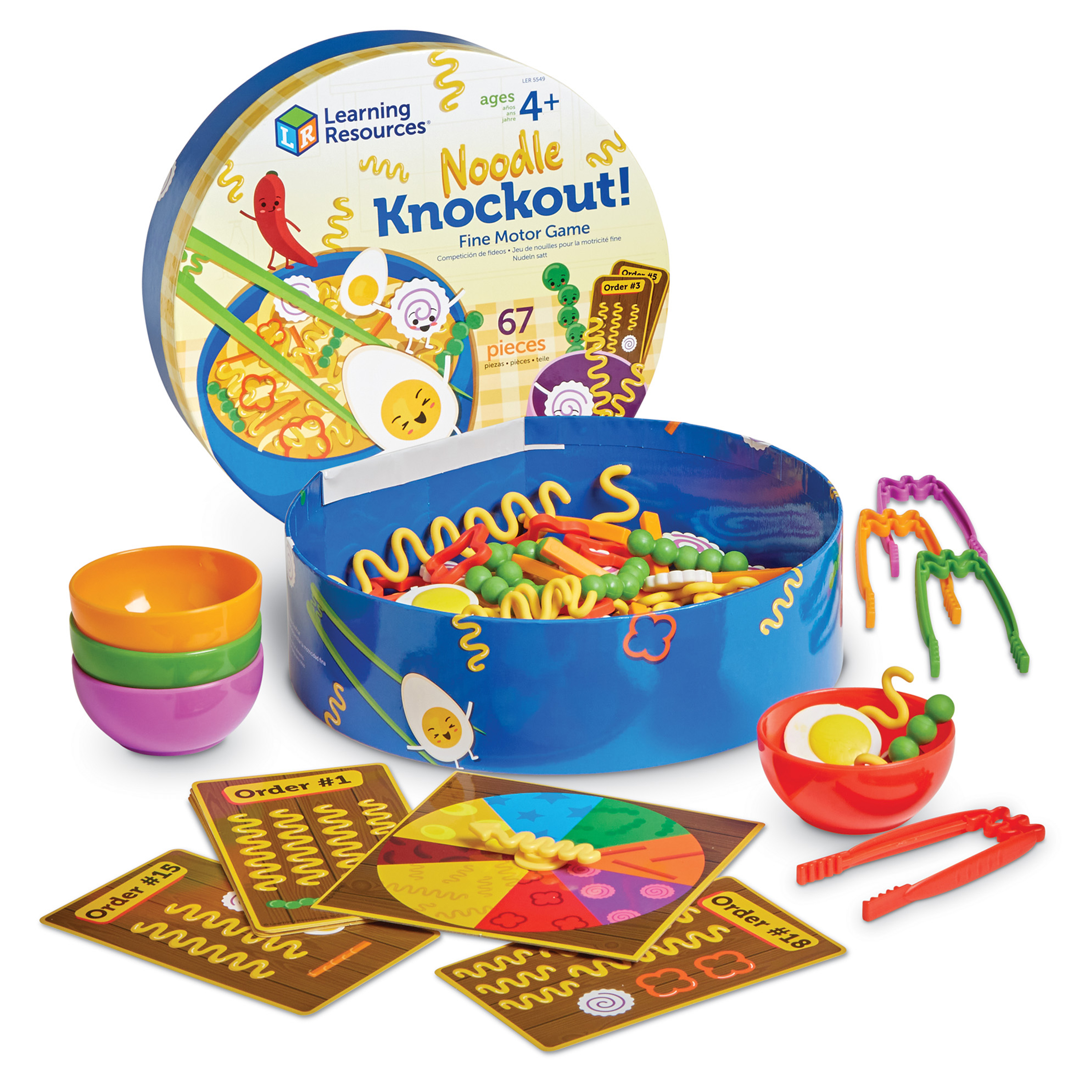 Learning Resources Noodle Knockout Fine Motor Game, Toddler Toys, Educational Board Games for Kids, Sustainable Toys, Ages 4+ Learning Resources