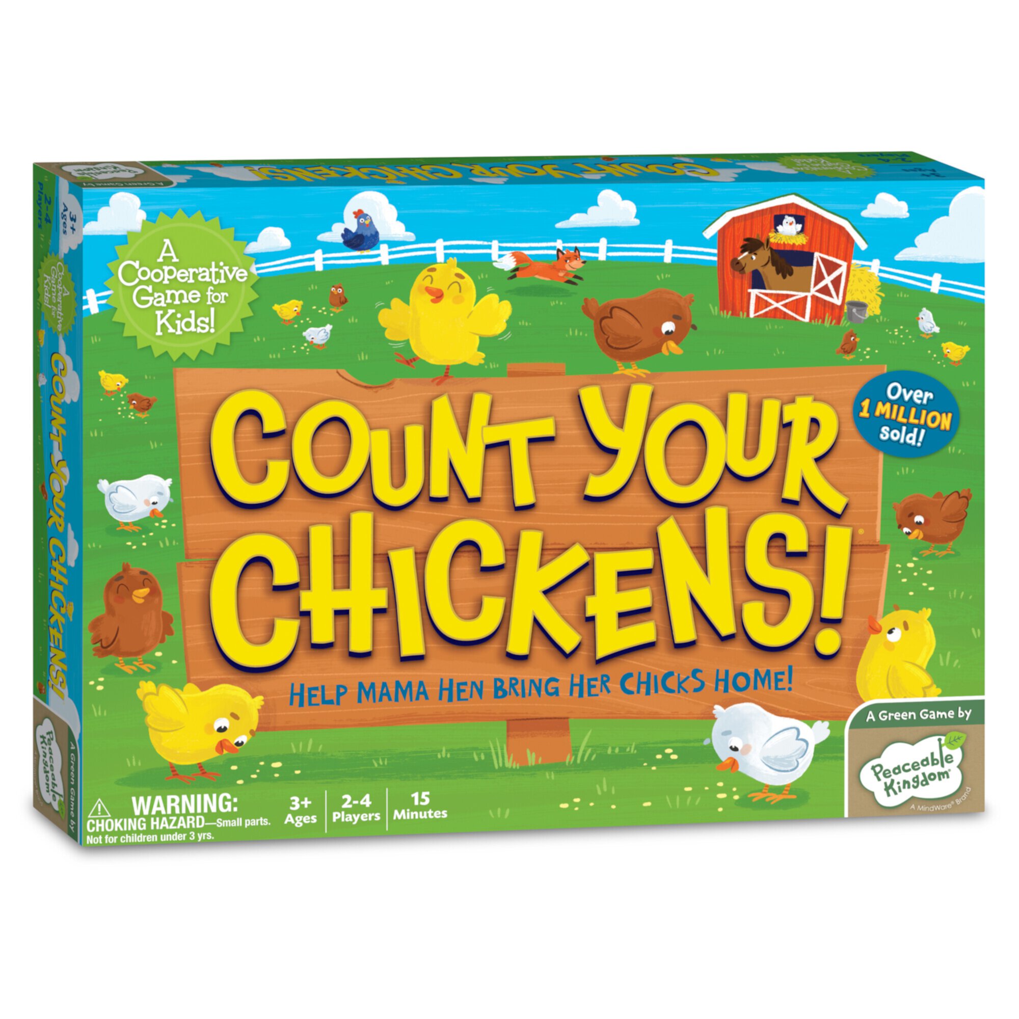 Peaceable Kingdom Count Your Chickens! Board Game For 3 Year Olds and Up Peaceable Kingdom