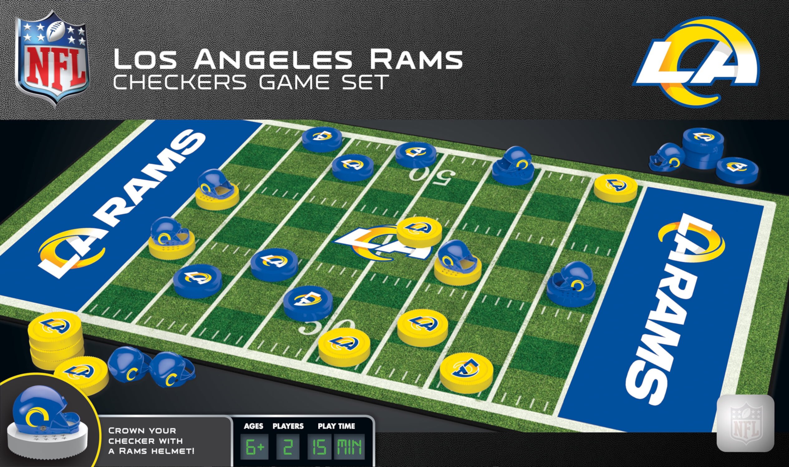 MasterPieces Officially licensed NFL Los Angeles Rams Checkers Board Game for Families and Kids ages 6 and Up MasterPieces