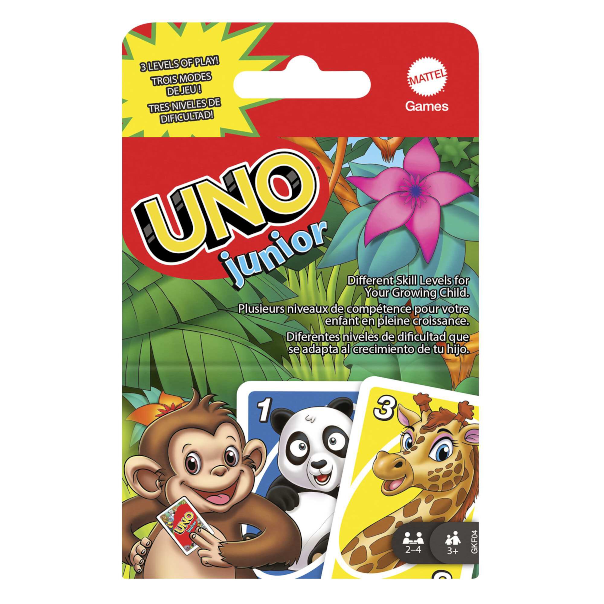 UNO Junior Card Game for Kids with Simple Rules & Animal Matching for 2-4 Players UNO