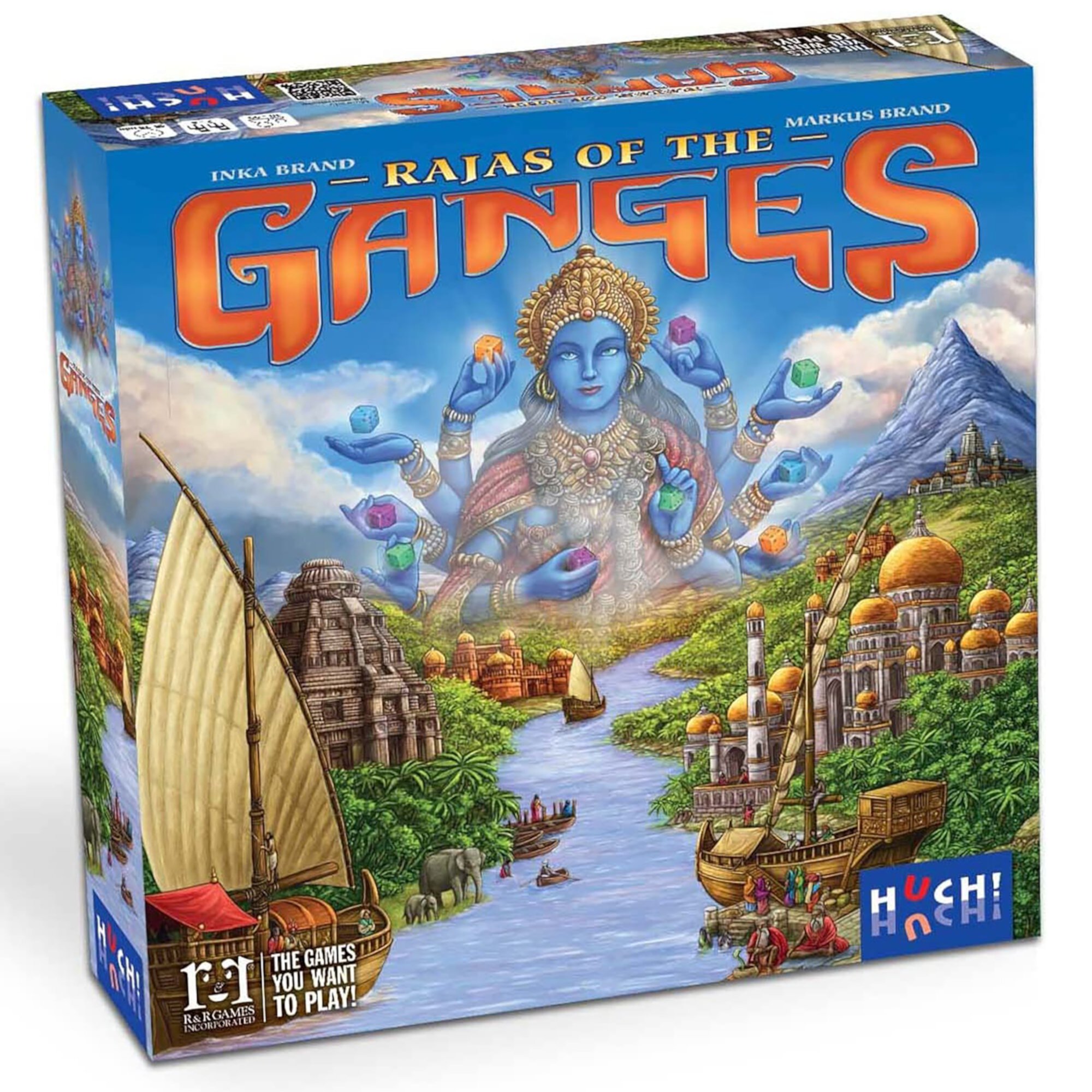 Rajas of the Ganges - R&R Games, 16th Century India Worker Placement Dice & Board Game, Ages 12+, 2-4 Players, 60 Min R&R Games