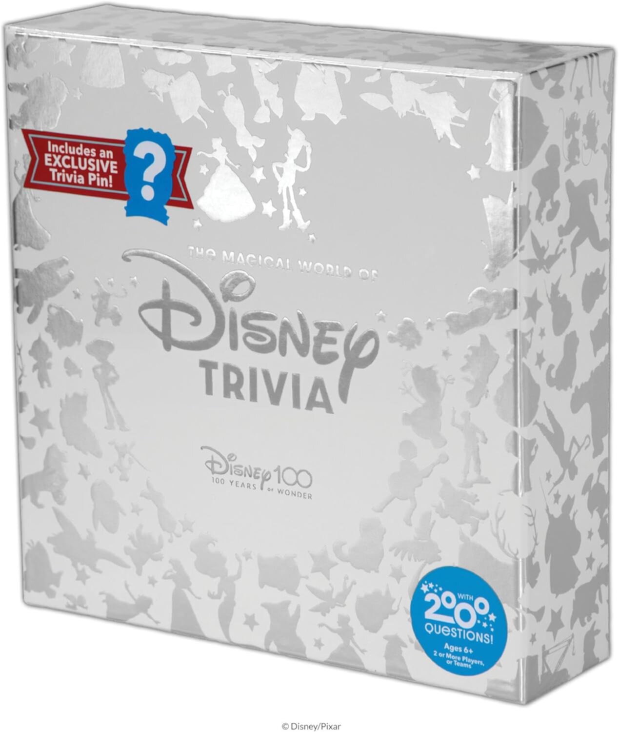 PlayMonster The Magical World of Disney Trivia: 100 Years of Wonder Trivia Board Game Cards for Children with Disney + Pixar Art, Exclusive Pin, for Kids Ages 6+ PLAYMONSTER