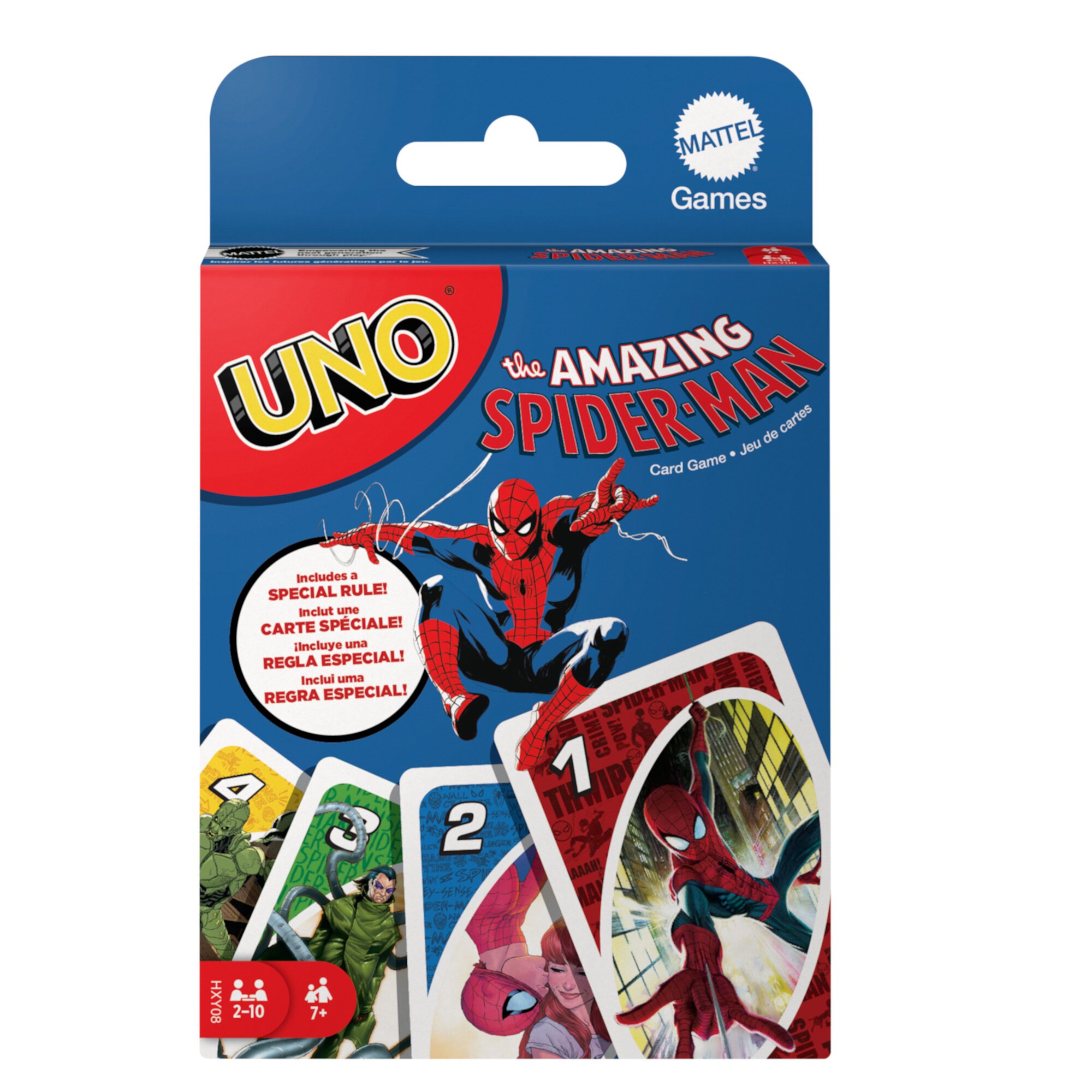 UNO The Amazing Spider-Man Card Game for Kids, Adults & Family Night Inspired by Marvel Comic Book Series Mattel