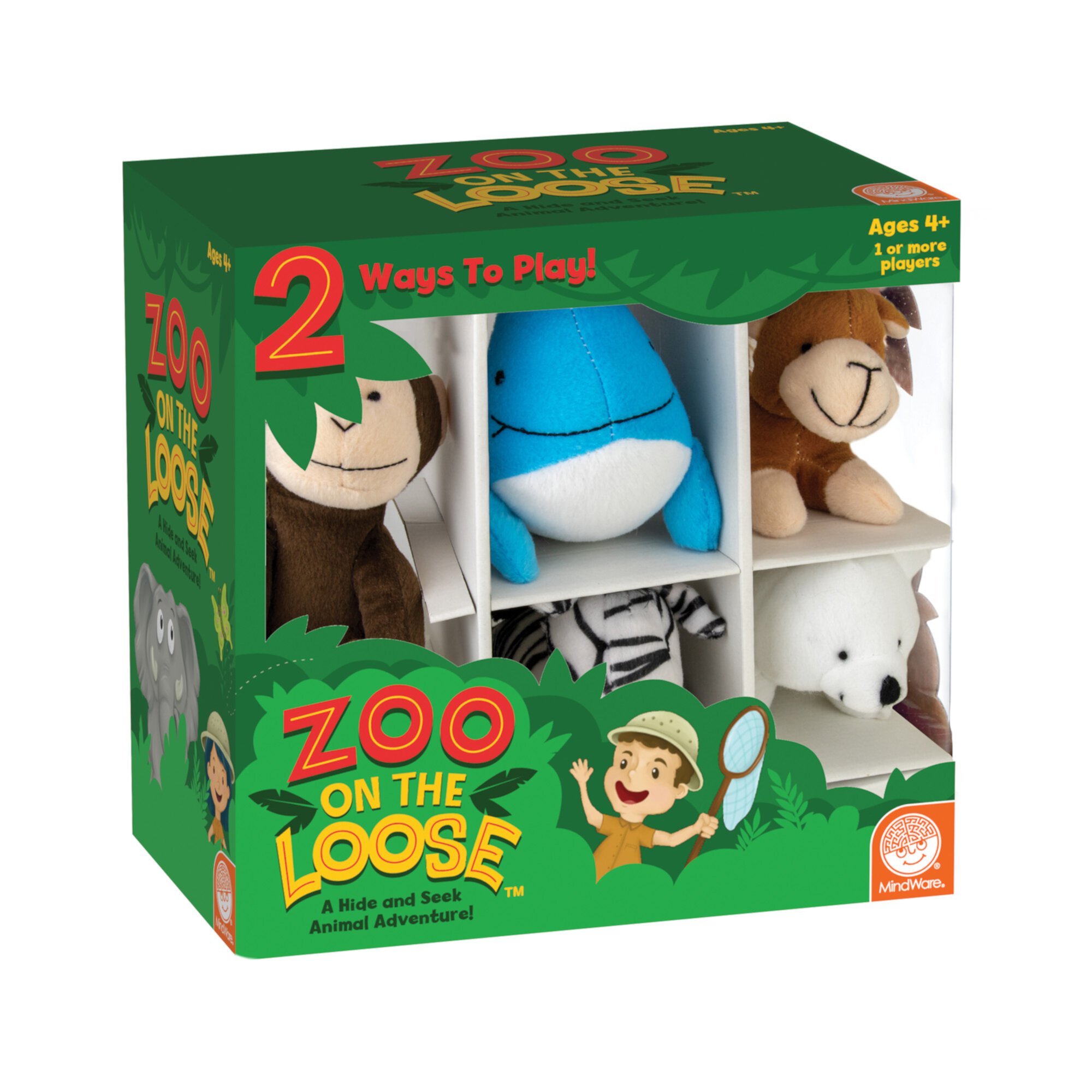 MindWare Zoo On The Loose Preschool Game, Zoo Keeper Adventure with Stuffed Animals MindWare