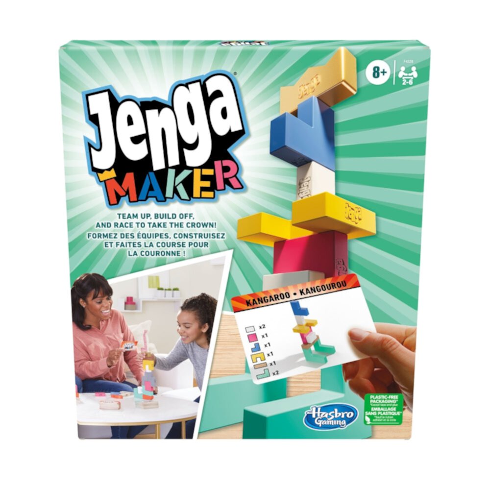 Jenga Maker Board Game Stacking Tower Wooden Blocks Party Team Hasbro HASBRO