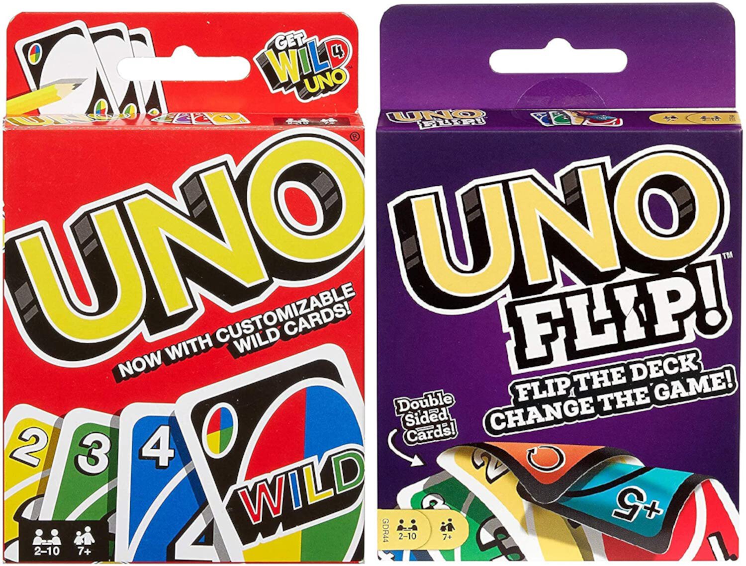 Mattel Uno Wild and Uno Flip Card Games Combo Pack of 2 Mattel