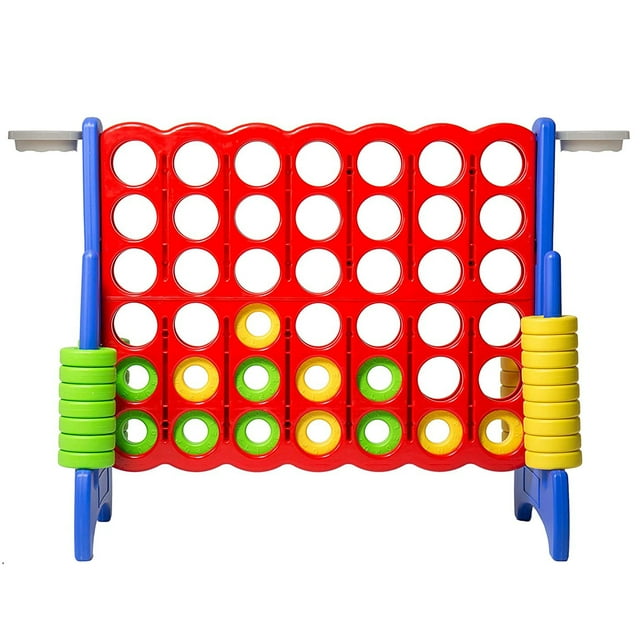 SDADI Giant 64 Inch 4-In-A-Row Game and Basketball Floor Game, Blue and Red SDADI