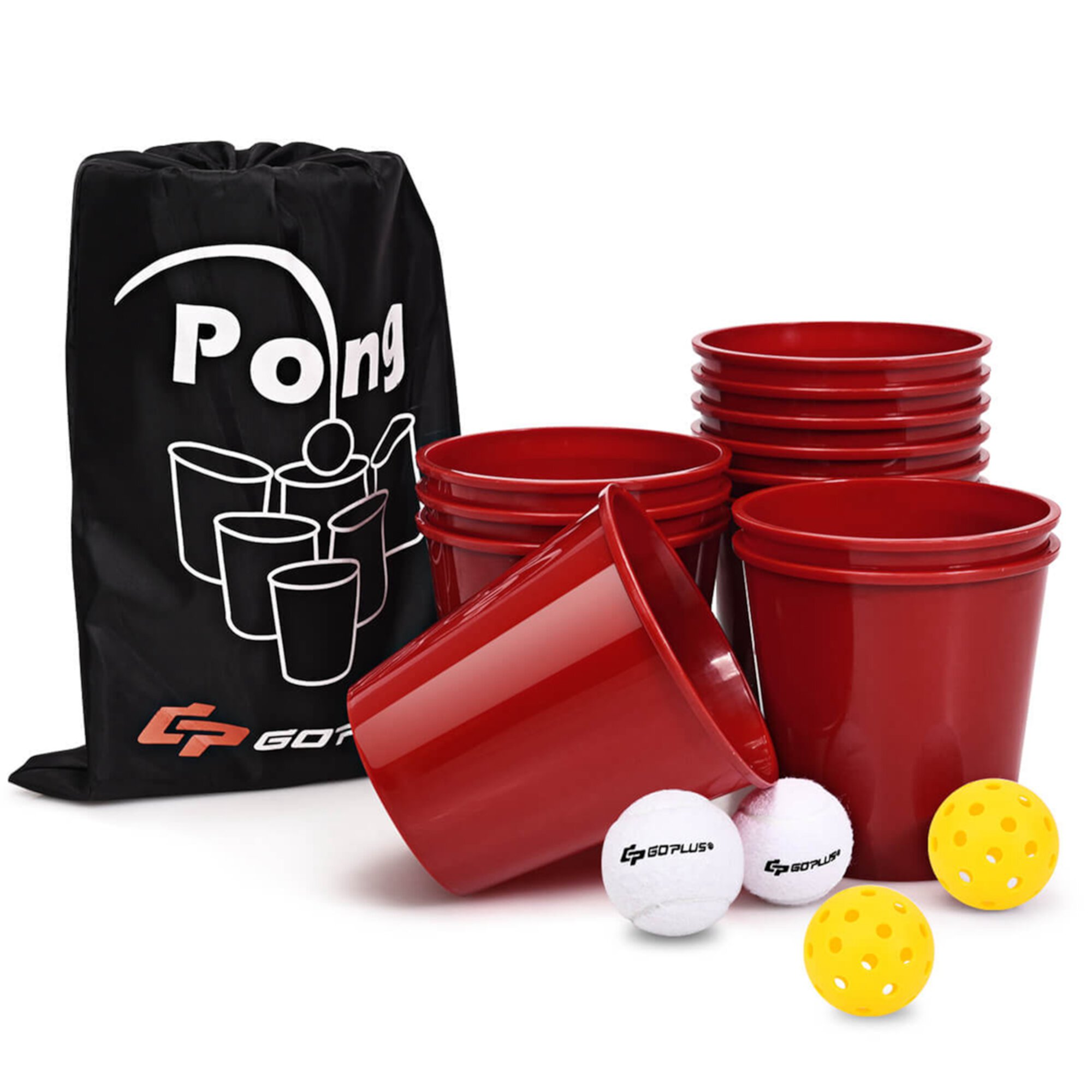 Goplus Yard Pong Giant Pong Game Set Carry Bag Outdoor Backyard Game Costway