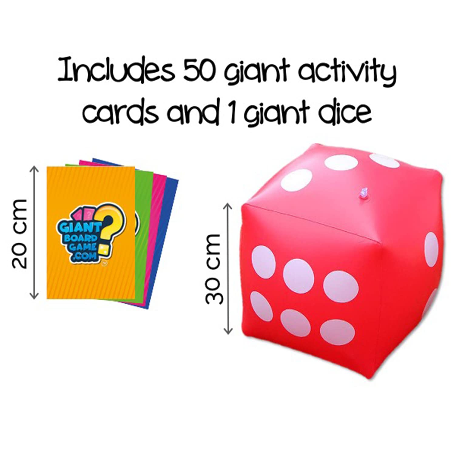 QUOKKA Giant Board Games STF9&nbsp;for 6 8 Year Olds - Fun Family Game for Kids & Adults with Jumbo Dice - Play Indoor & Outdoor | 250 Challenges | Quick Set Up - Card Trivia Game for Teens Ages 7 10 QUOKKA