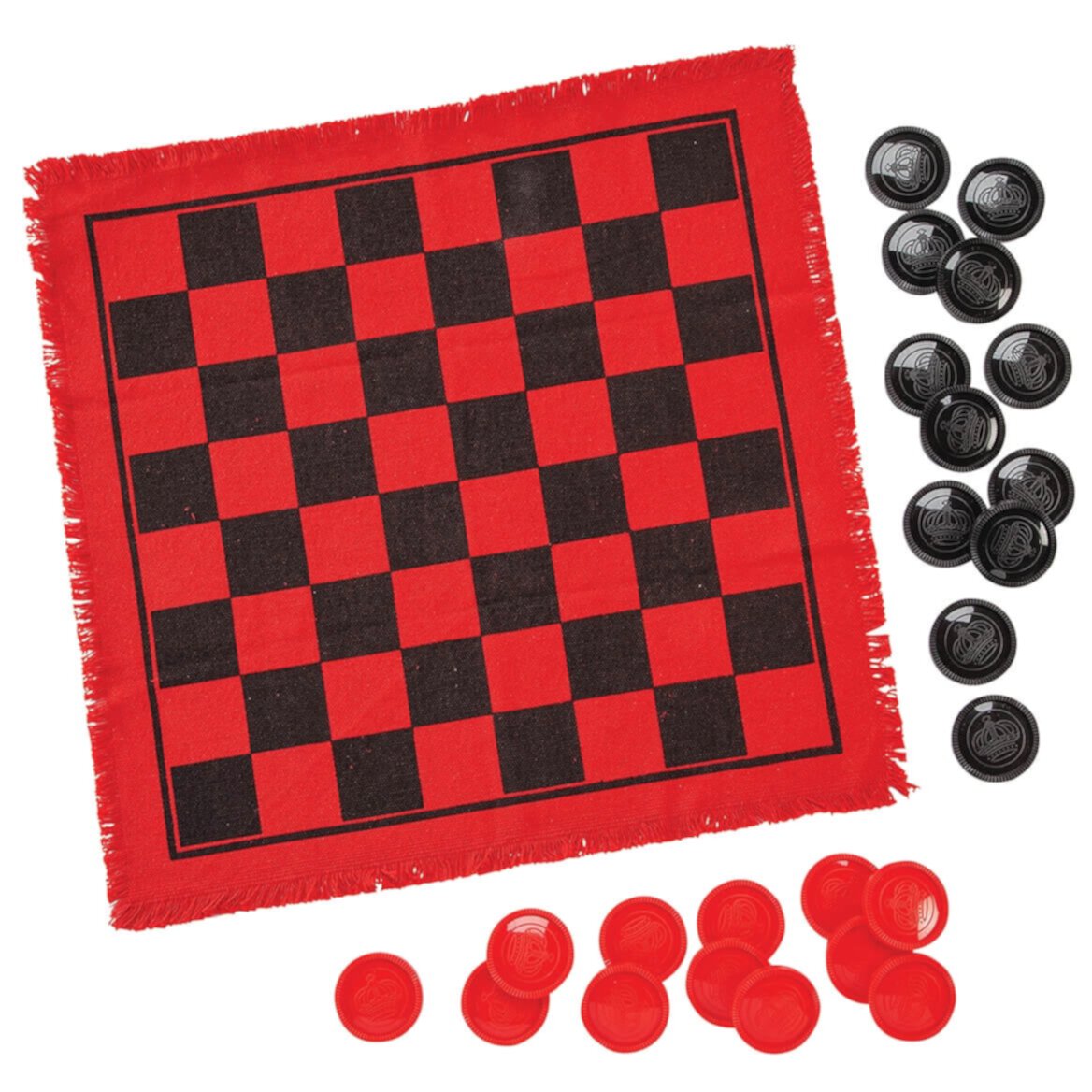 Mega 3-In-1 Giant Checkers & Tic Tac Toe Game Set with Carrying Case Fox Valley Traders