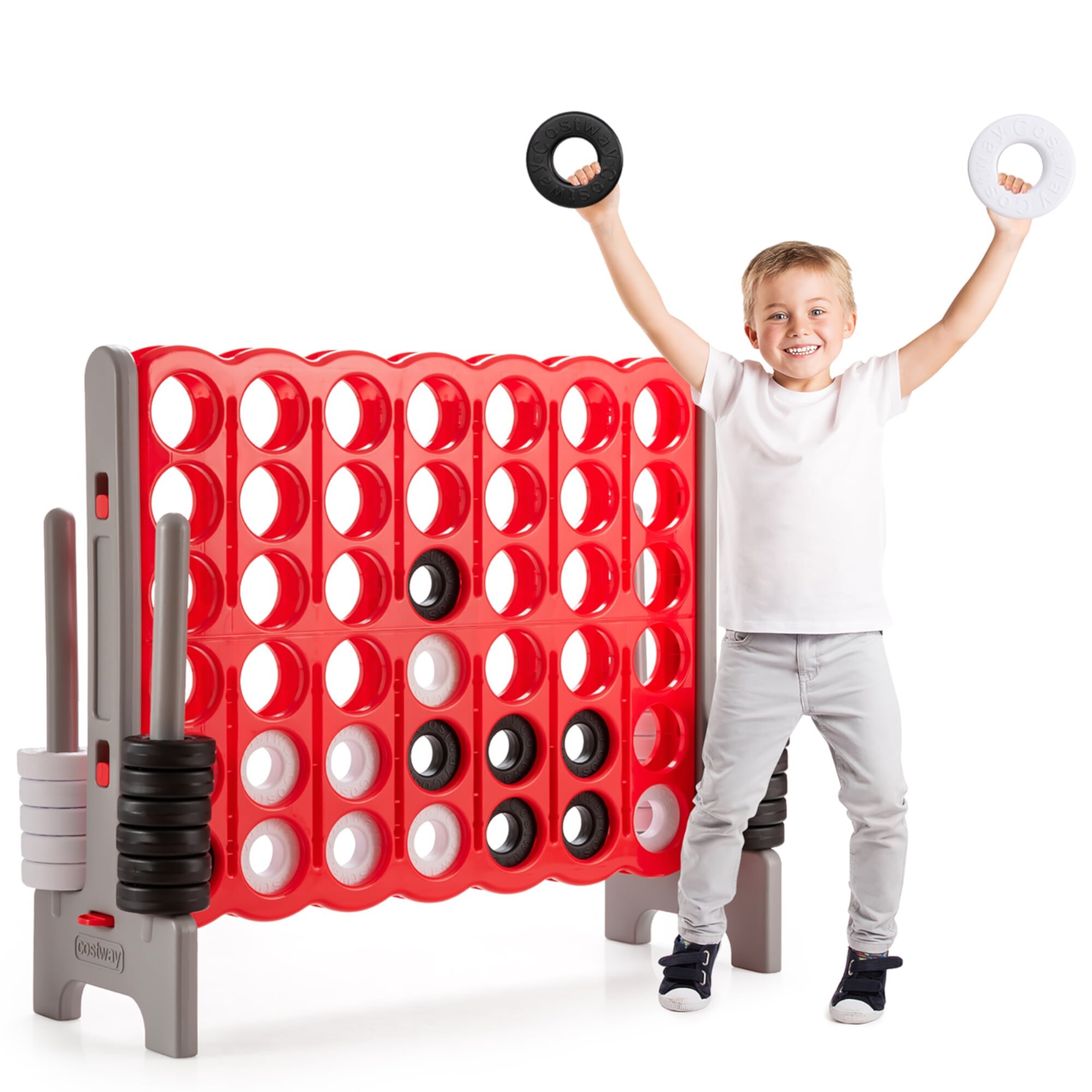 Costway Jumbo 4-to-Score 4 in A Row Giant Game Set Outdoor Indoor Adults Kids Family Fun Costway