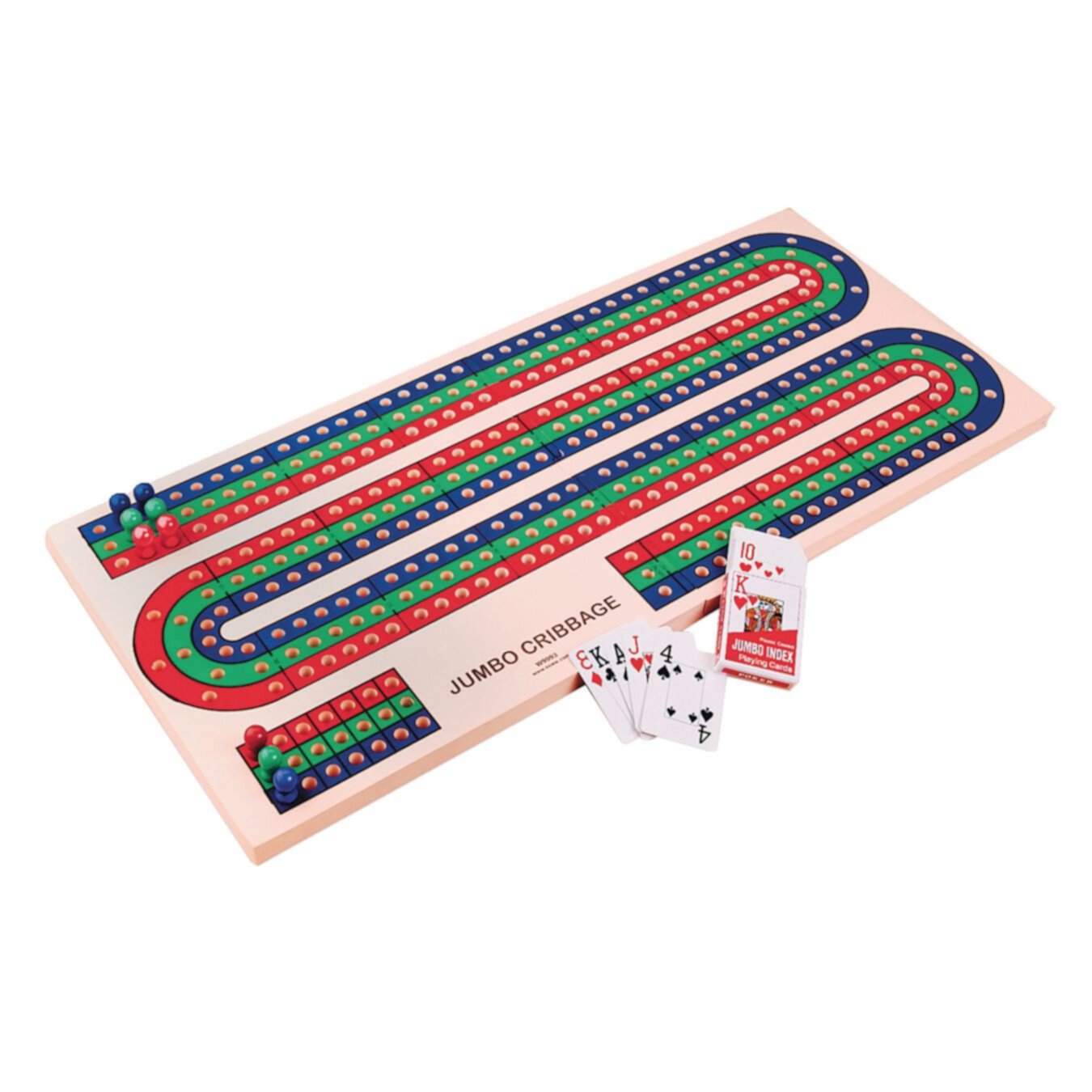 S&S Worldwide Jumbo 34" Long Foam Cribbage Board.  2-Piece Board Locks Together to Form a Huge 34" x 14-1/5" x 1" thick 3 Track Board.  Includes 12 Easy to Grasp Pegs.  Perfect for Seniors. S&S