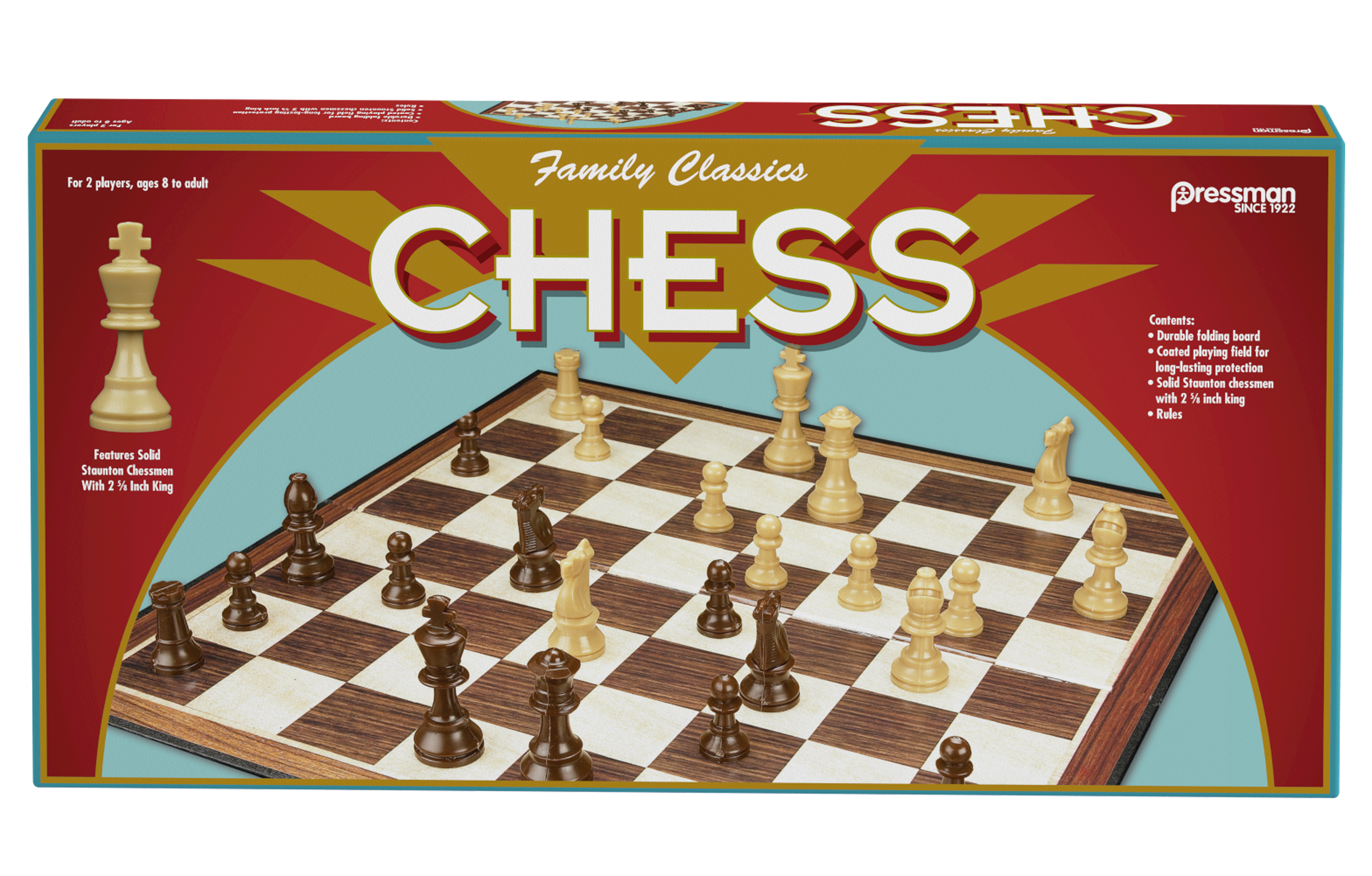 Pressman Toys - Family Classics Chess With Folding Board and Full Size Chess Pieces Pressman Toys