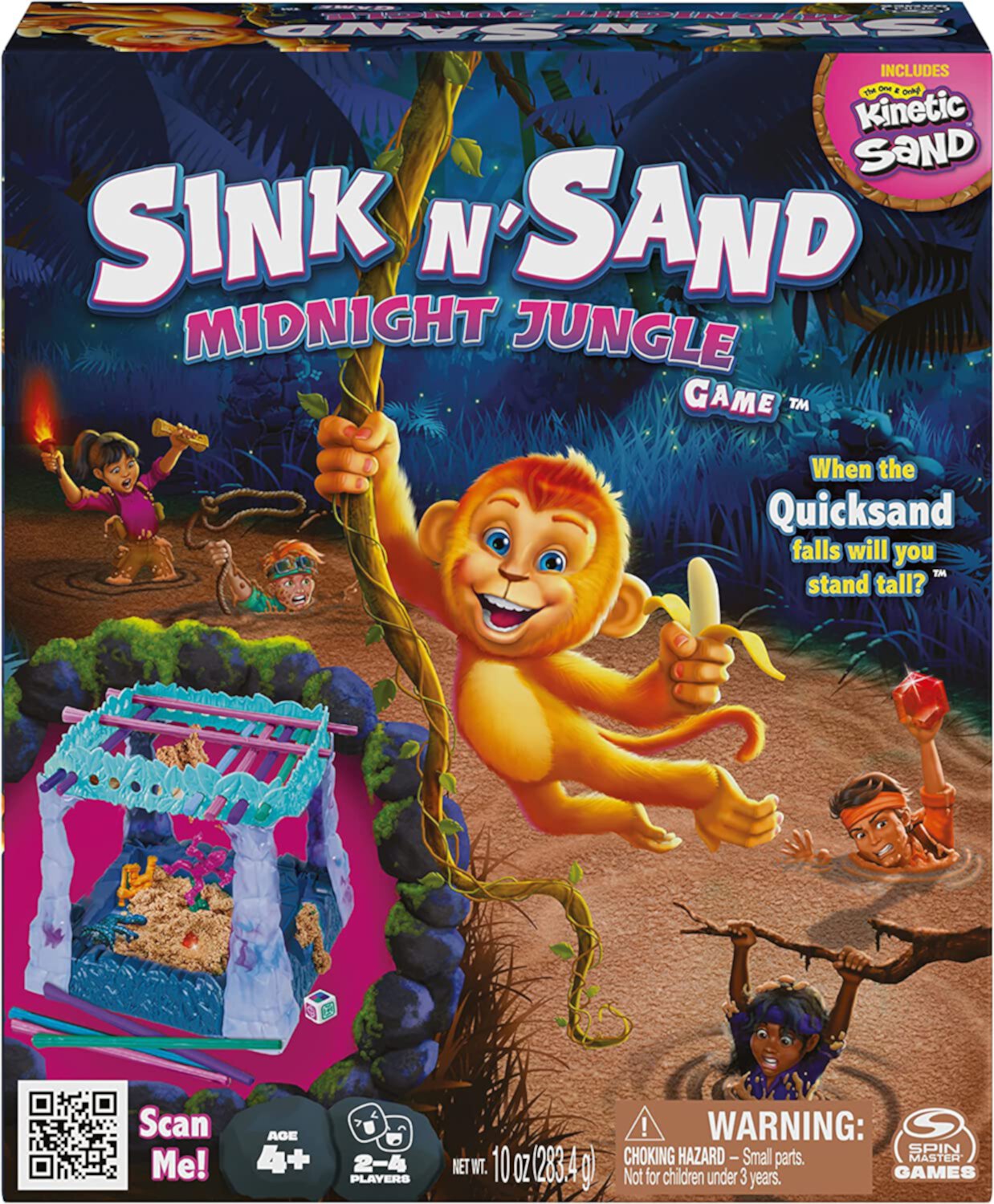 Sink N’ Sand, Midnight Jungle Kids Board Game with Kinetic Sand Spin Master Games