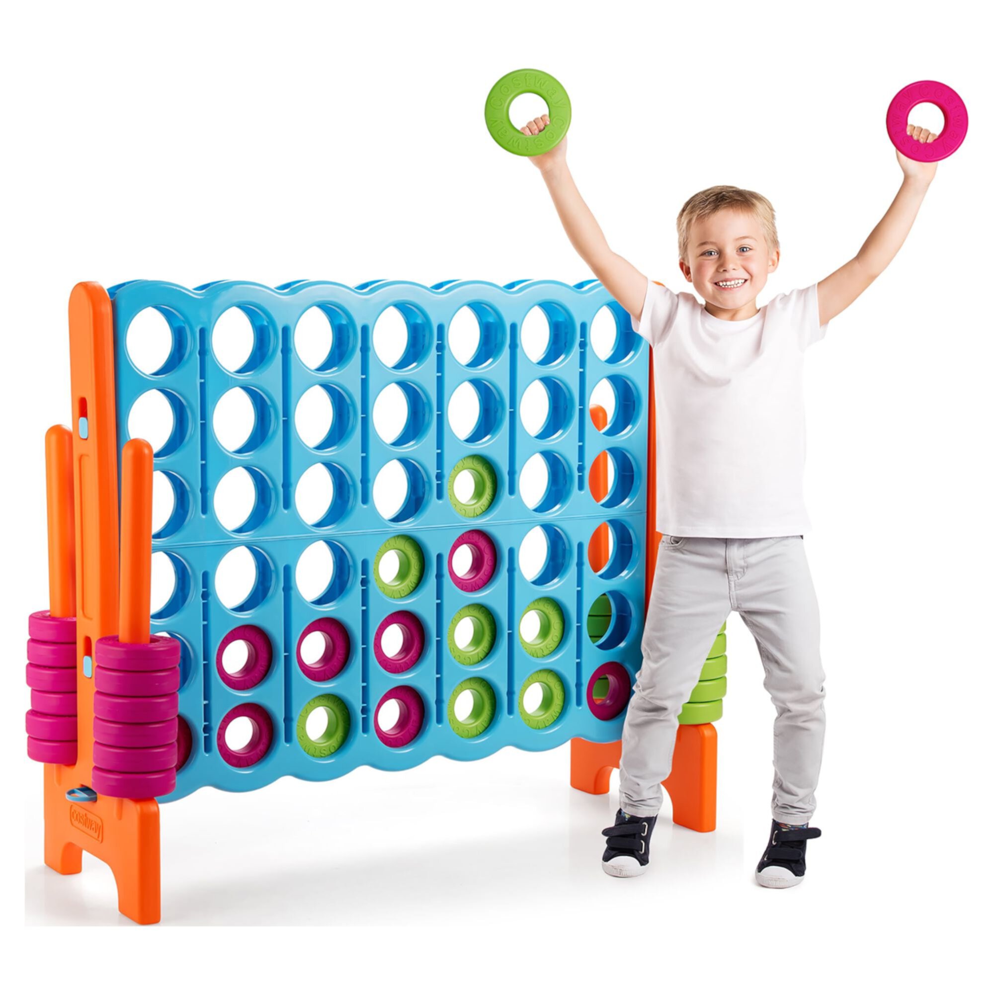 Costway Jumbo 4-to-Score 4 in A Row Giant Game Set Indoor Outdoor Kids Adults Family Fun Costway