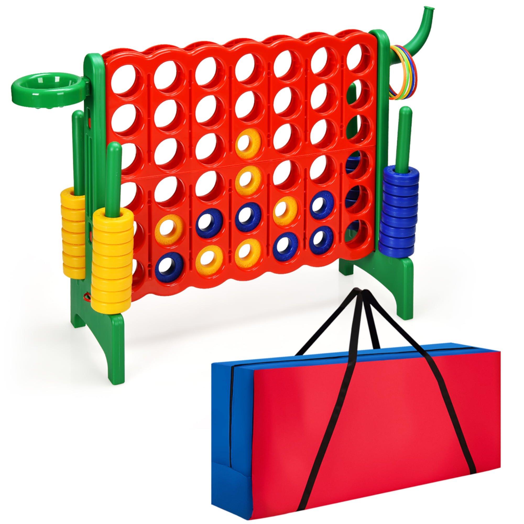 Costway Giant 4 in A Row Jumbo 4-to-Score Game Set W/Storage Carrying Bag for Kids Adult Costway