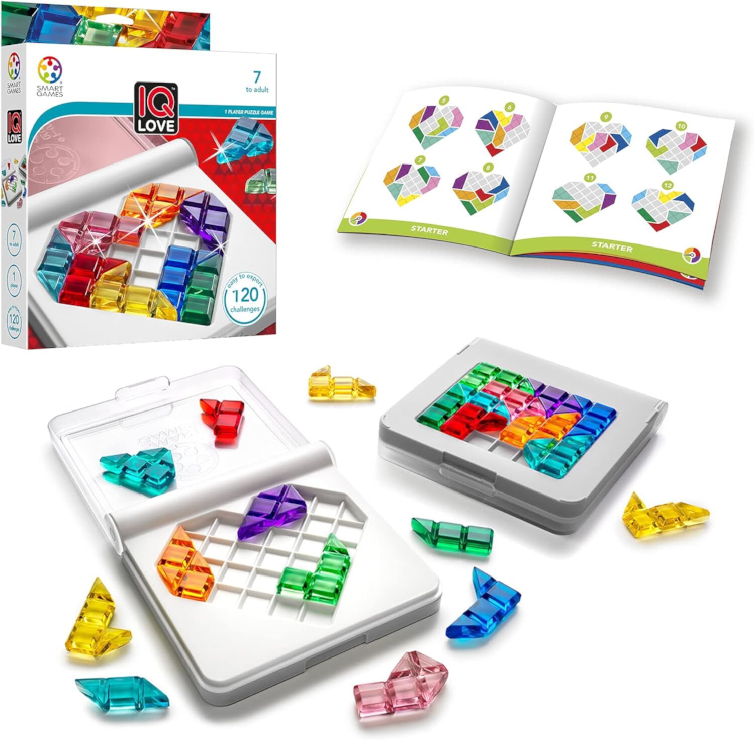 SmartGames IQ Love Travel Puzzle Game with 120 Challenges for Ages 7 - Adult SmartGames