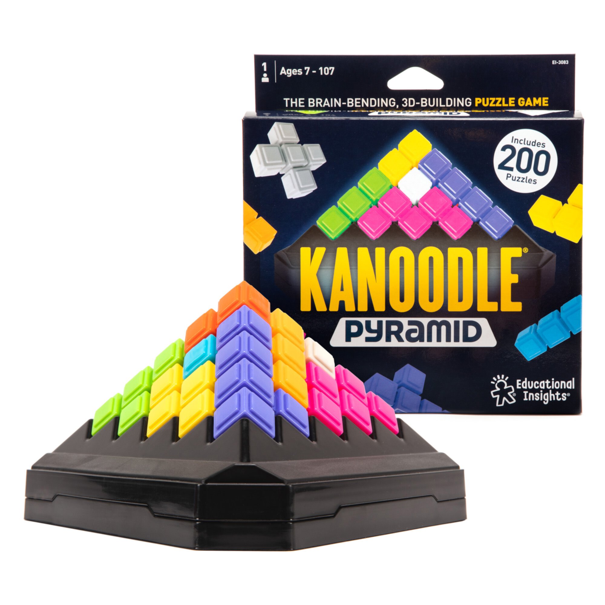 Educational Insights Kanoodle Pyramid, Brain Teaser Puzzle Game, Featuring 200 Challenges, Ages 7+ Educational Insights