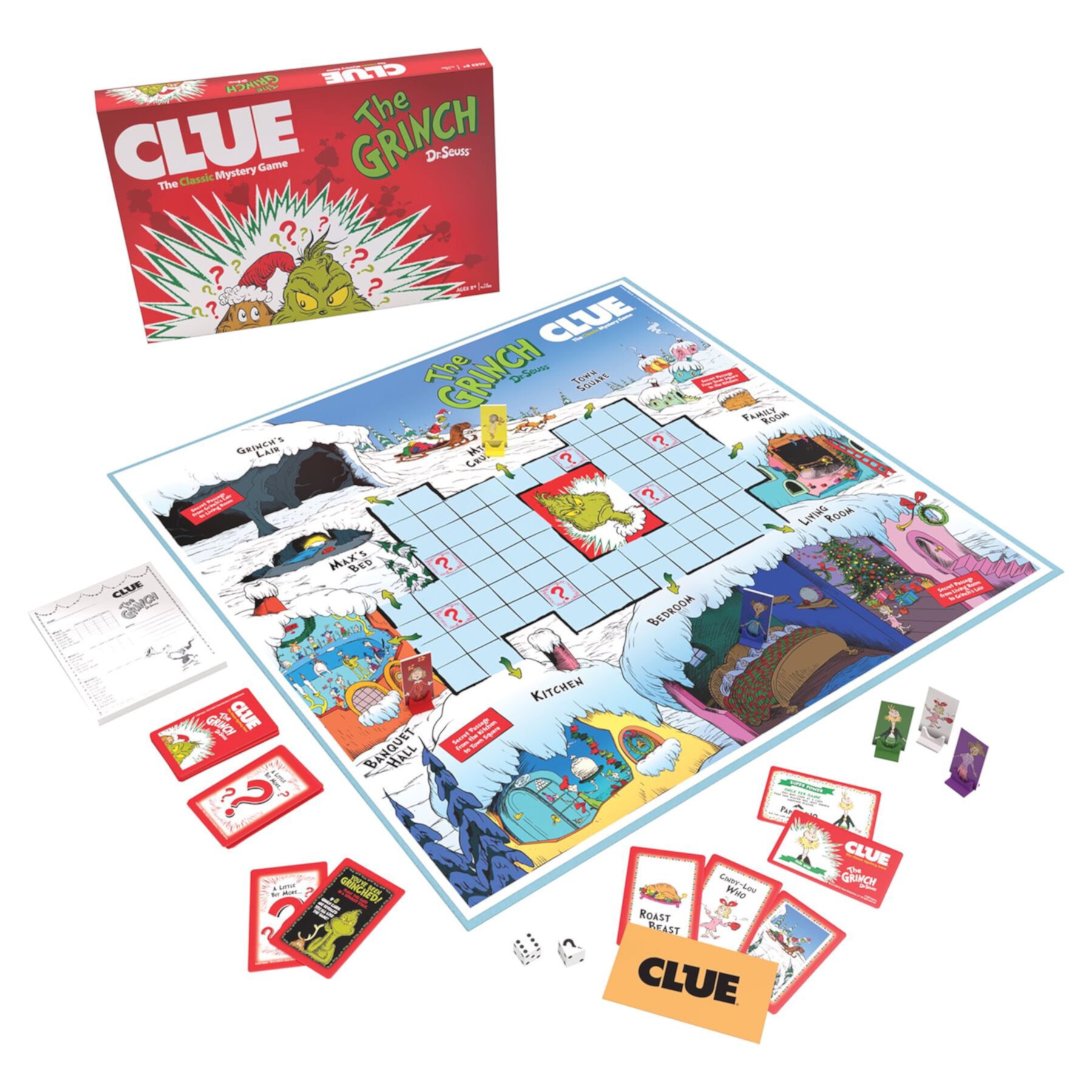 Clue Dr. Seuss How The Grinch Stole Christmas Edition Board Game USAopoly