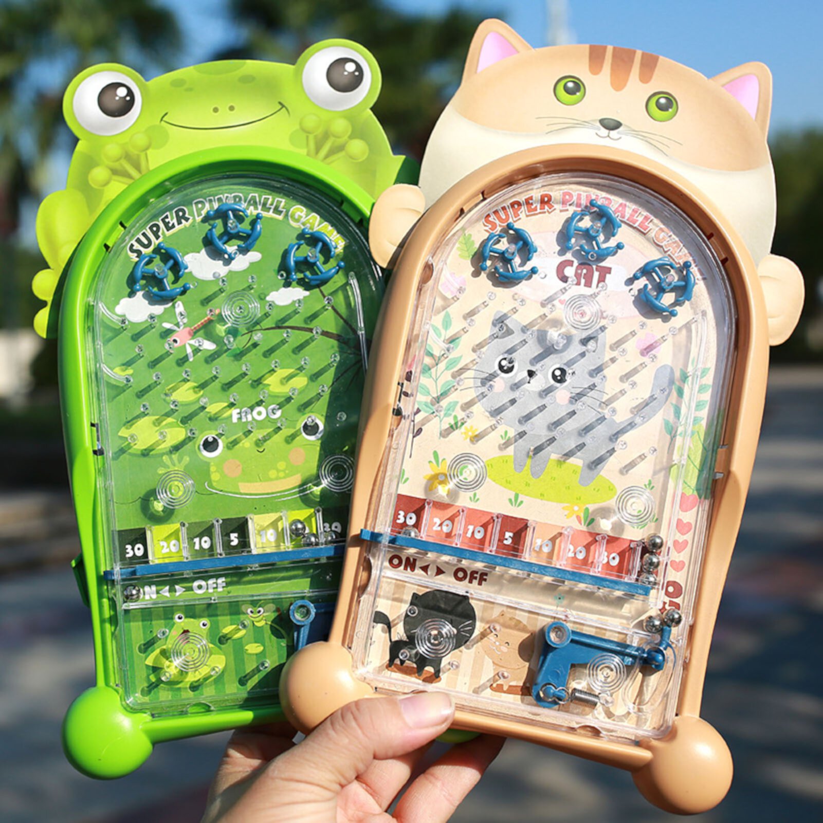 Anvazise Pinball Game Classic Educational Toy Random Color Cute Animal Frog Shape Pinball Machine for Kids Random Color One Size Anvazise