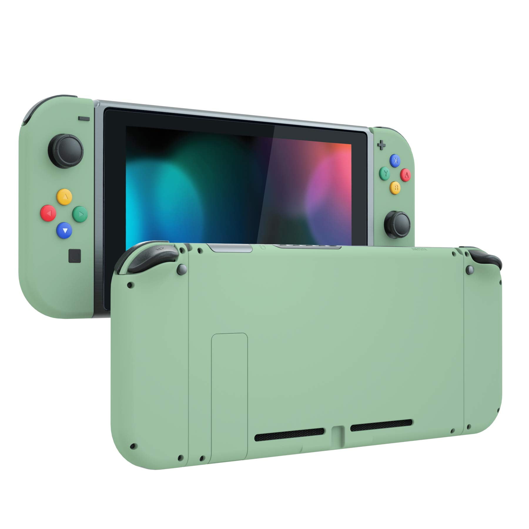 Matcha Green Replacement Custum DIY Backplate Handheld Shell w/Colorful Buttons for Nintendo Switch EXtremeRate