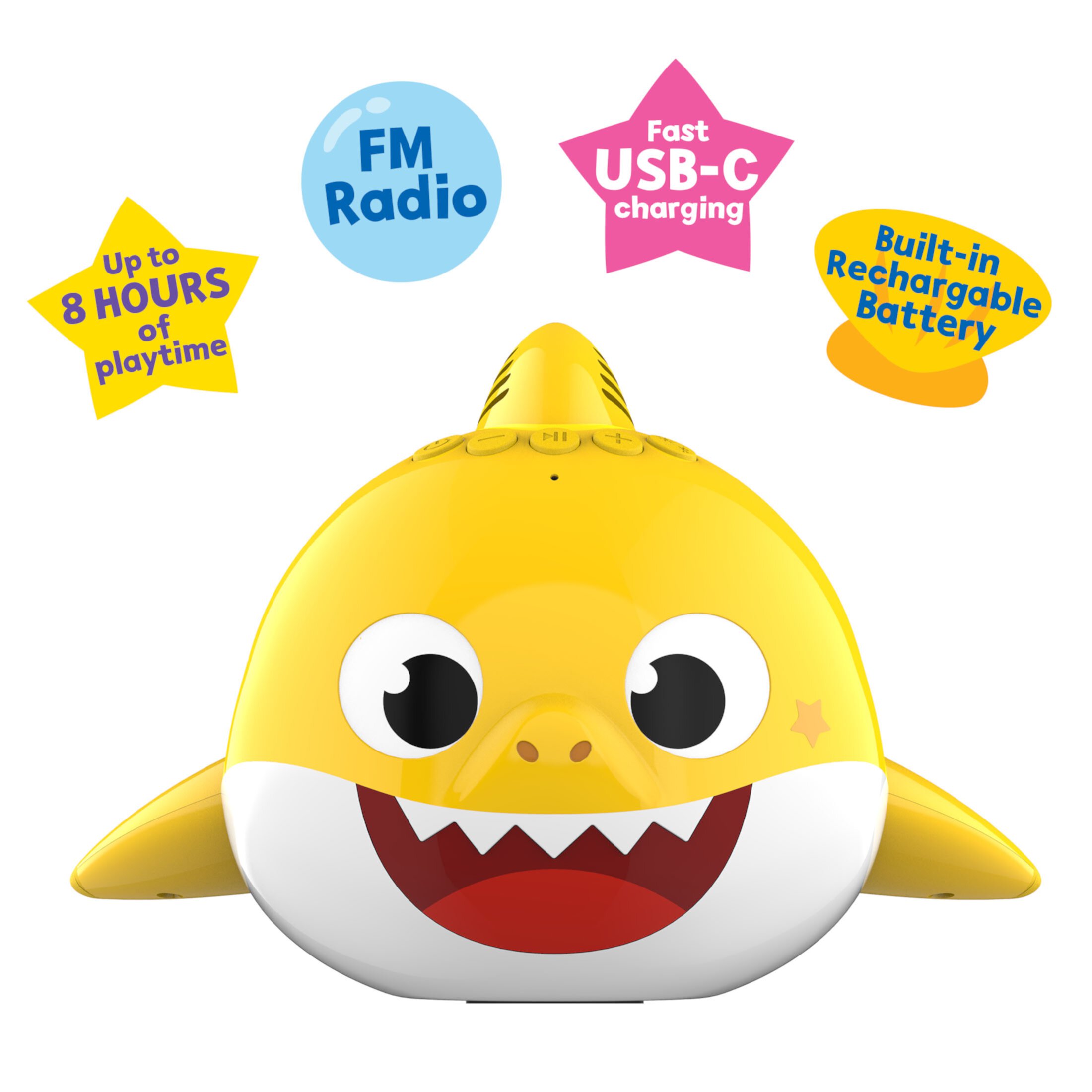 Pinkfong Baby Shark Floating Waterproof Bluetooth Speaker for Pool, Beach, Lake Outdoor Speaker Baby Shark