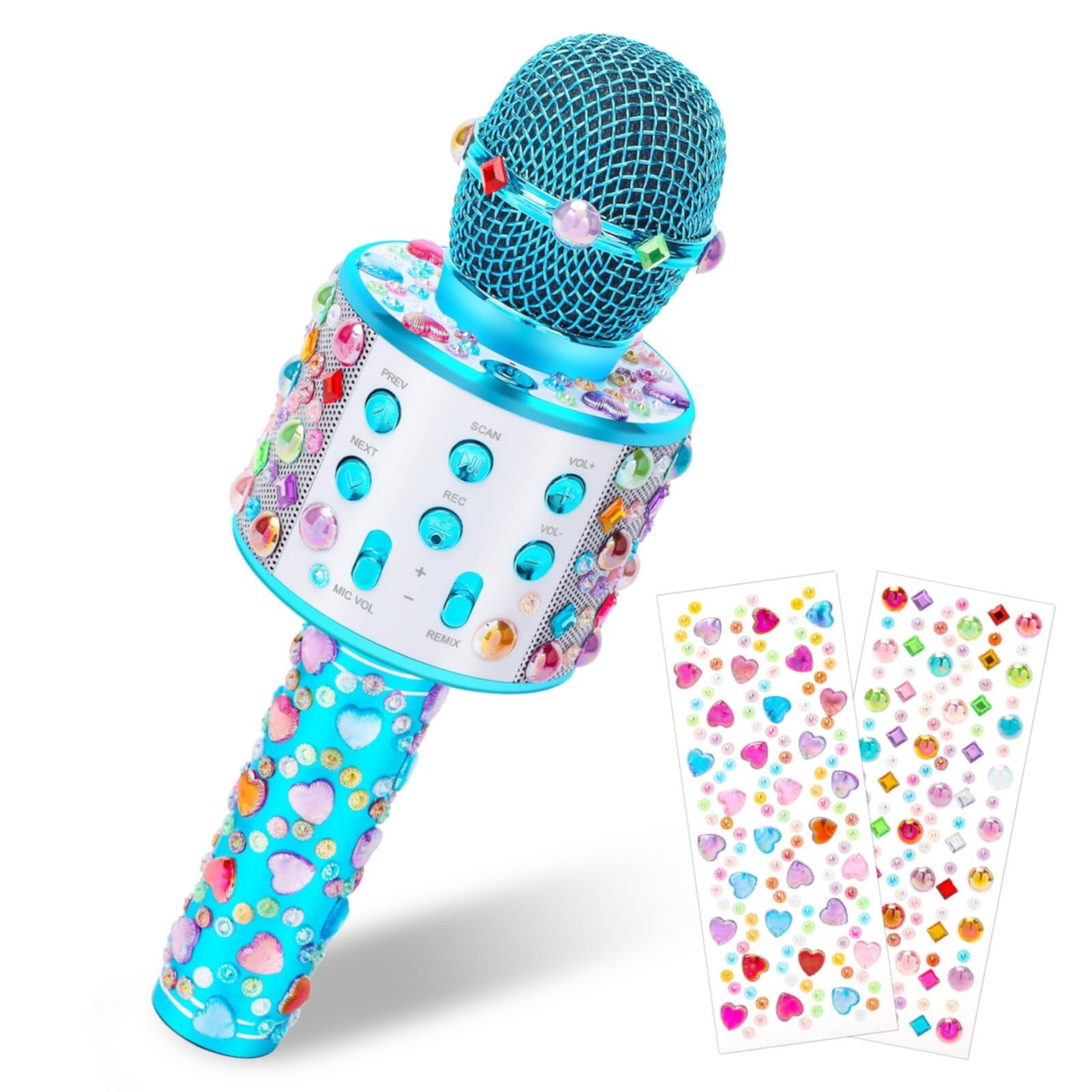 Wireless Bluetooth Microphone Toys for 5-11 Year Old Girls Kids Make Your Own Microphone With Stickers for Boys Age 5 6 7 8 9 Birthday Creative Gifts for 5-12 Year Old Boys Mosaic Kits for Children SUNNYPIG